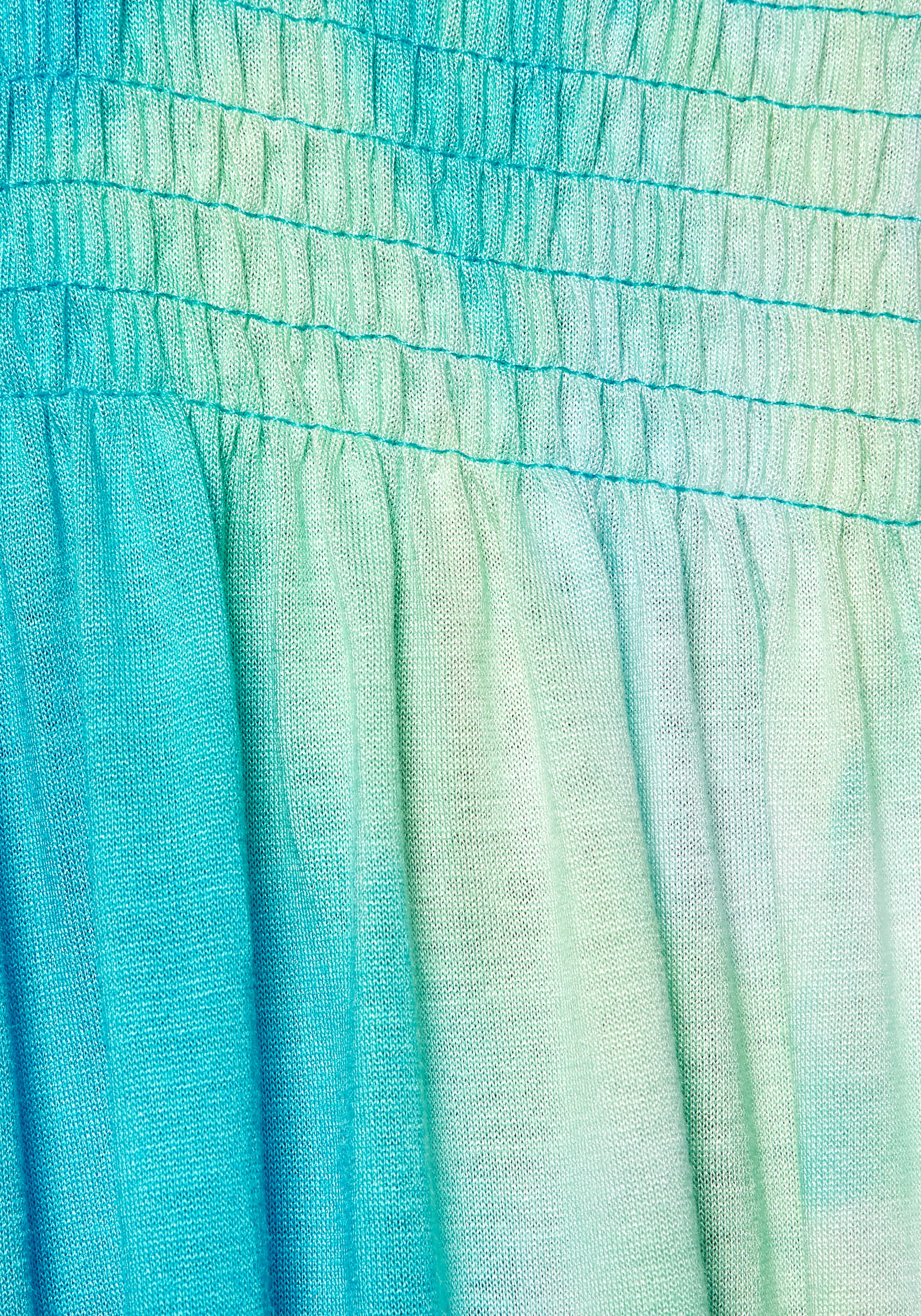 LASCANA Maxikleid, mit Batikdruck und verstellbarem Ausschitt, Sommerkleid, Strandkleid