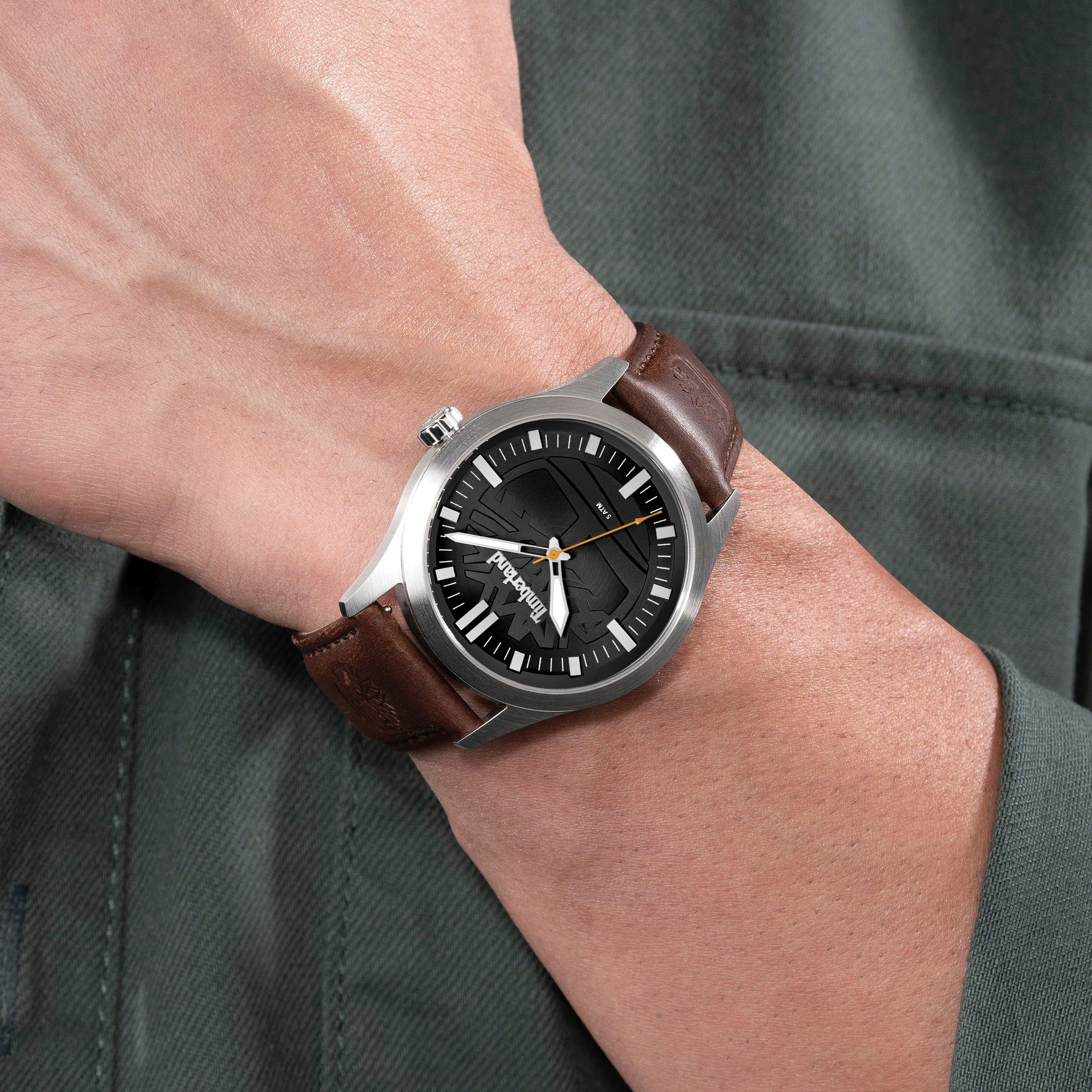 Timberland Quarzuhr »RAMBUSH«, Armbanduhr, Herrenuhr, Damenuhr, Lederarmband