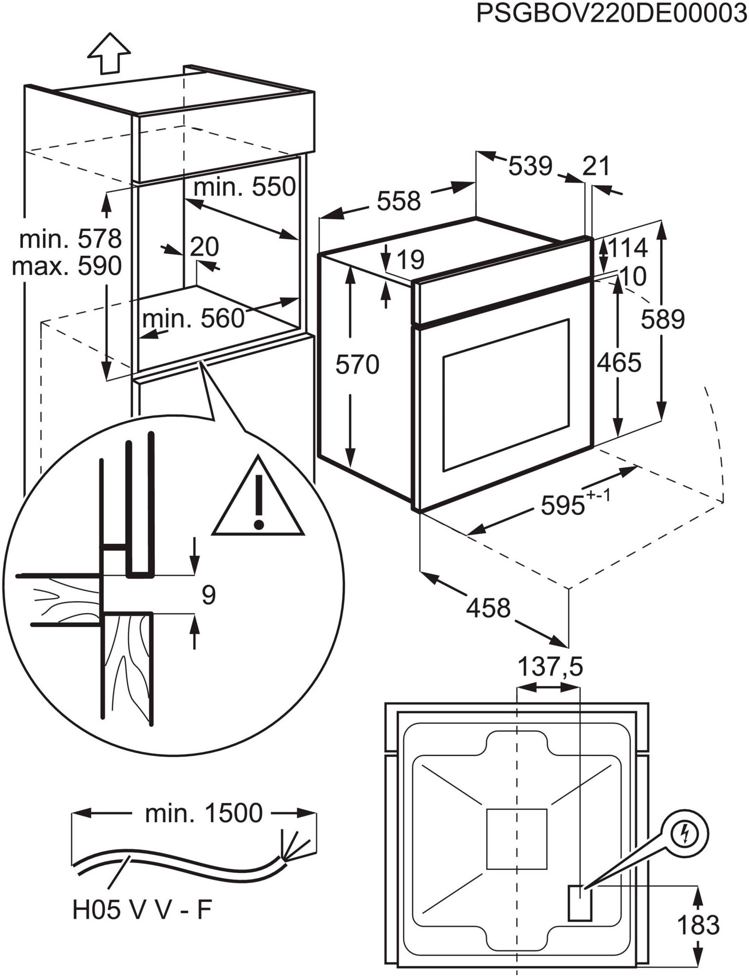 AEG Einbaubackofen Serie 6000 »BPE53516AB«, Pyrolyse-Selbstreinigung, Heißluftsystem, Pizza- und Grillstufe