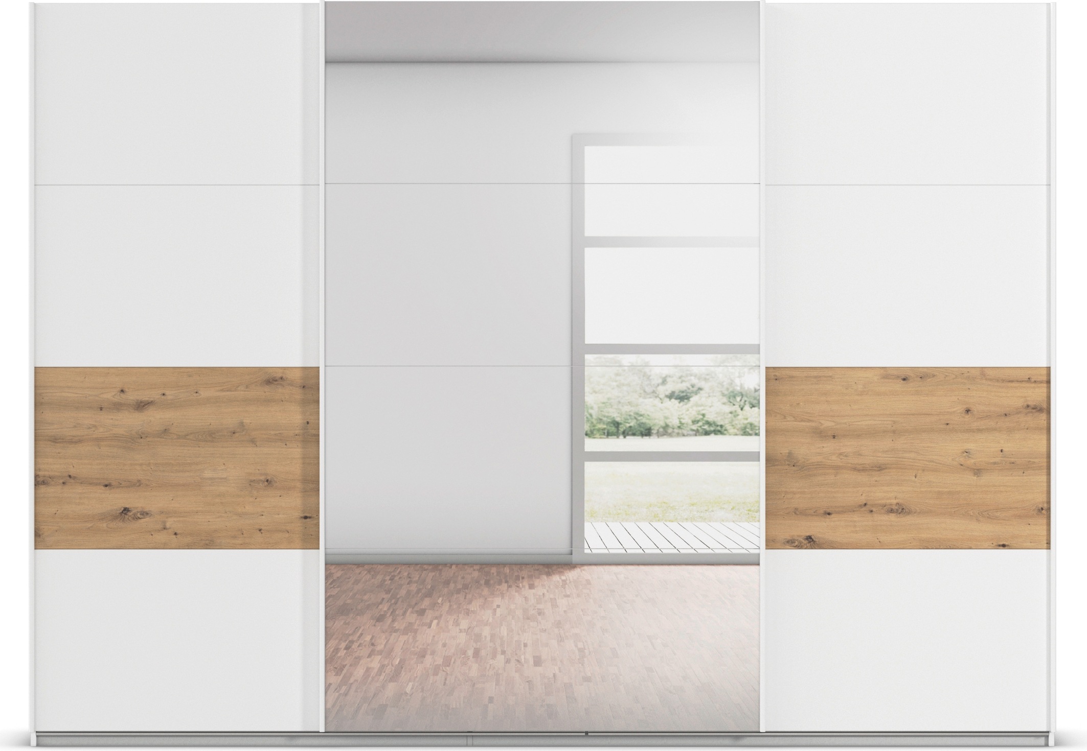 rauch Schwebetürenschrank »Schwebetürenschrank Kleiderschrank Schrank Garderobe CORTONA«, inkl. Inneneinteilung, 2 Stoffboxen und zusätzlichen Einlegeböden