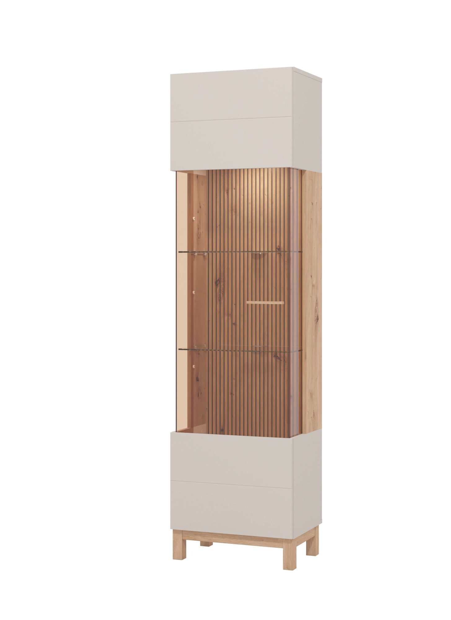 Home affaire Vitrine »Essex Vitrinenschrank, Glasschrank, Standvitrine, Highboard/Sideboard« 1 Tür, 4 Einlegeböden, 5 Fächer, Gesamtmaße (B/T/H): 51,5/35/191,5 cm