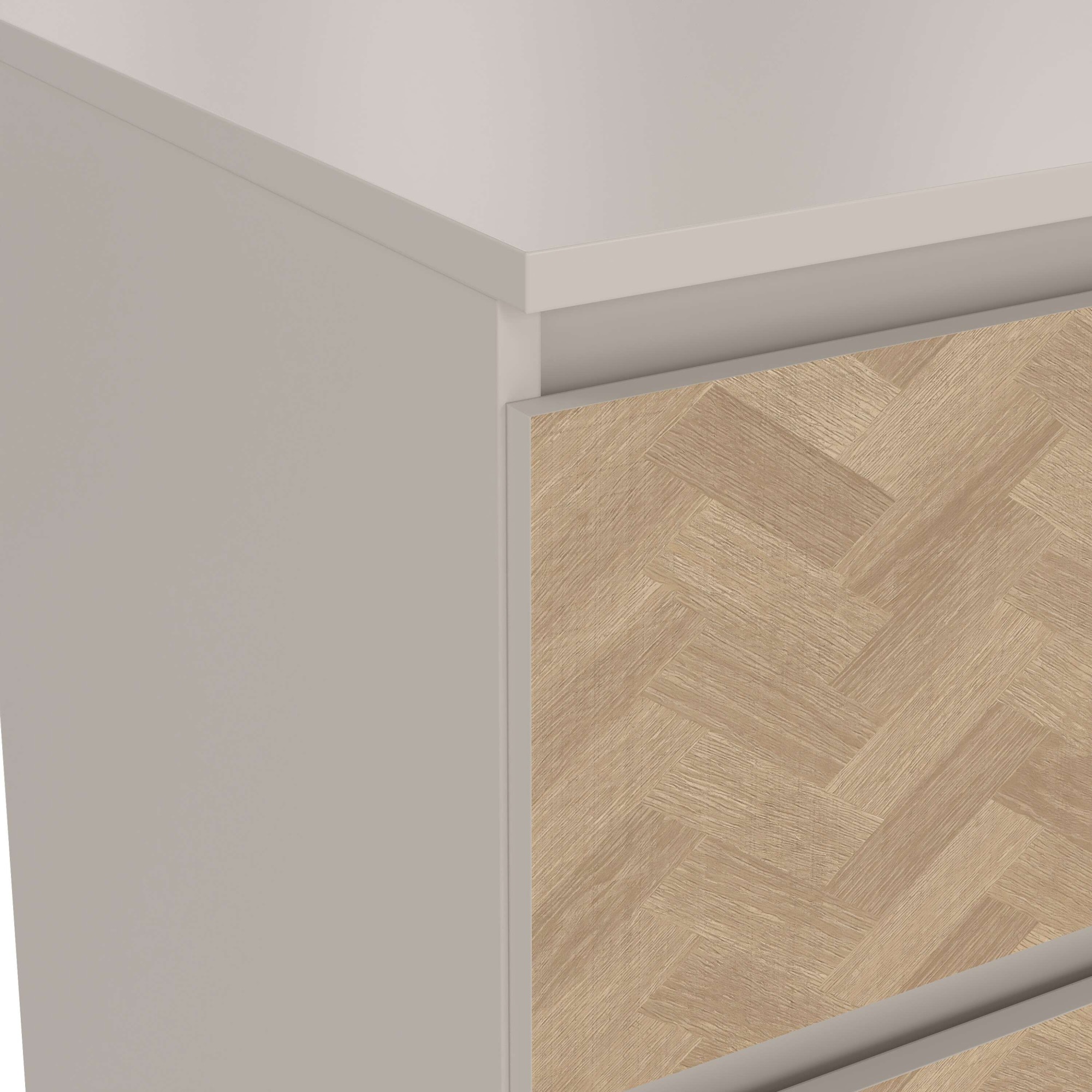 Home affaire Kommode »Maise in Holzoptik mit elegantem Fischgrätmuster« Fischgrätdekorfronten für einen modernen Wohnstil