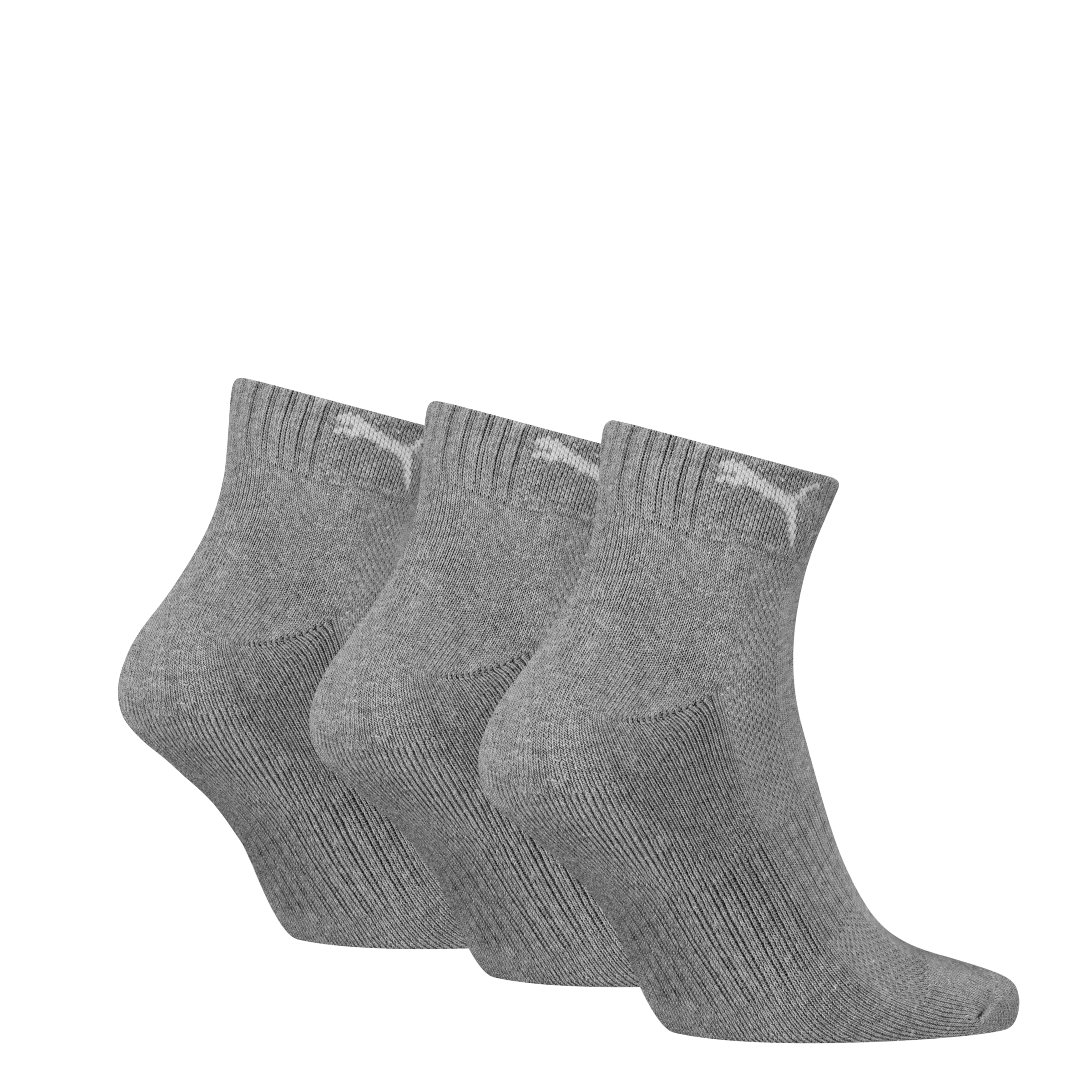 PUMA Kurzsocken »PUMA UNISEX CUSHIONED QUARTER 3P« 3 Paar, 3 Paar tlg. mit eingestricktem Logo im Bund