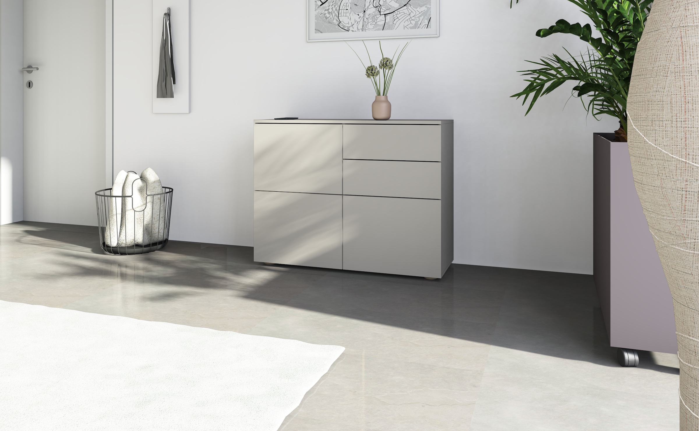 borchardt Möbel Kommode »Rova, Sideboard Breite 93 cm« Push-To-Open, verstellbare Einlegeböden, viel Stauraum, Breite 93cm