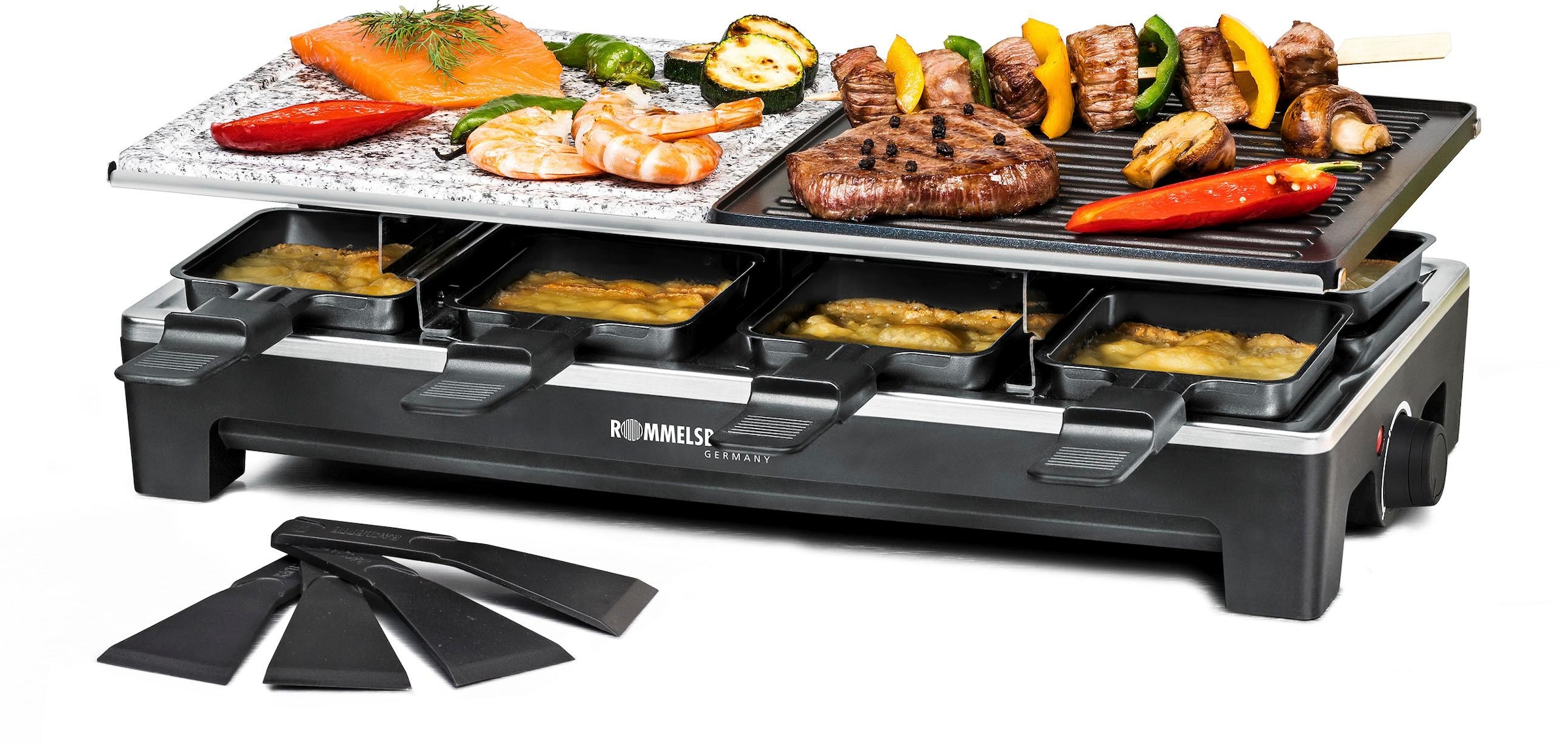 Rommelsbacher Raclette »RCS 1350«, 8 St. Raclettepfännchen, 1350 W