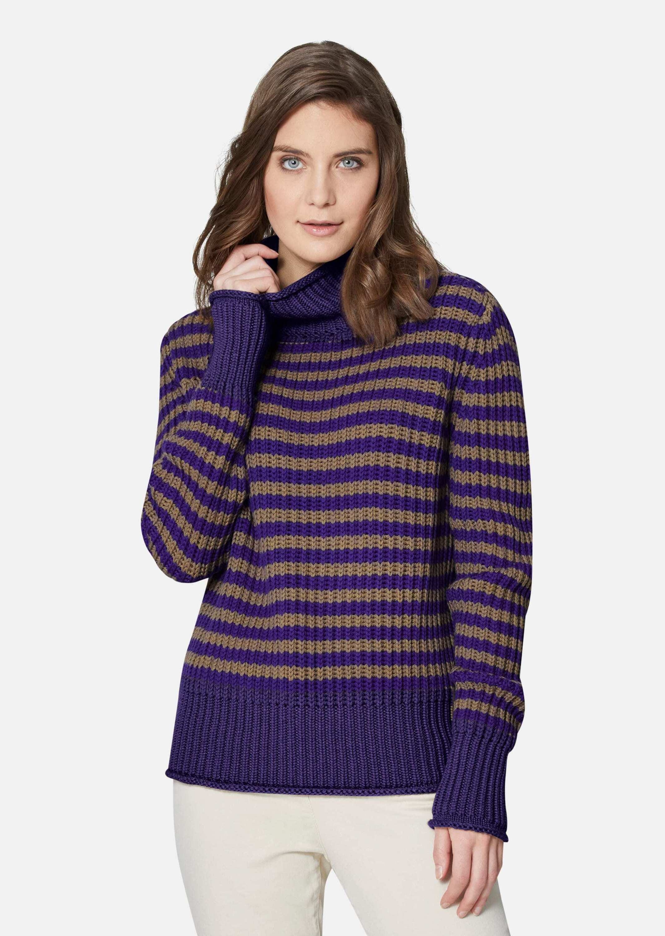 MADELEINE Longpullover »Pullover Softer Schurwoll-Pullover mit stylischen Streifen«