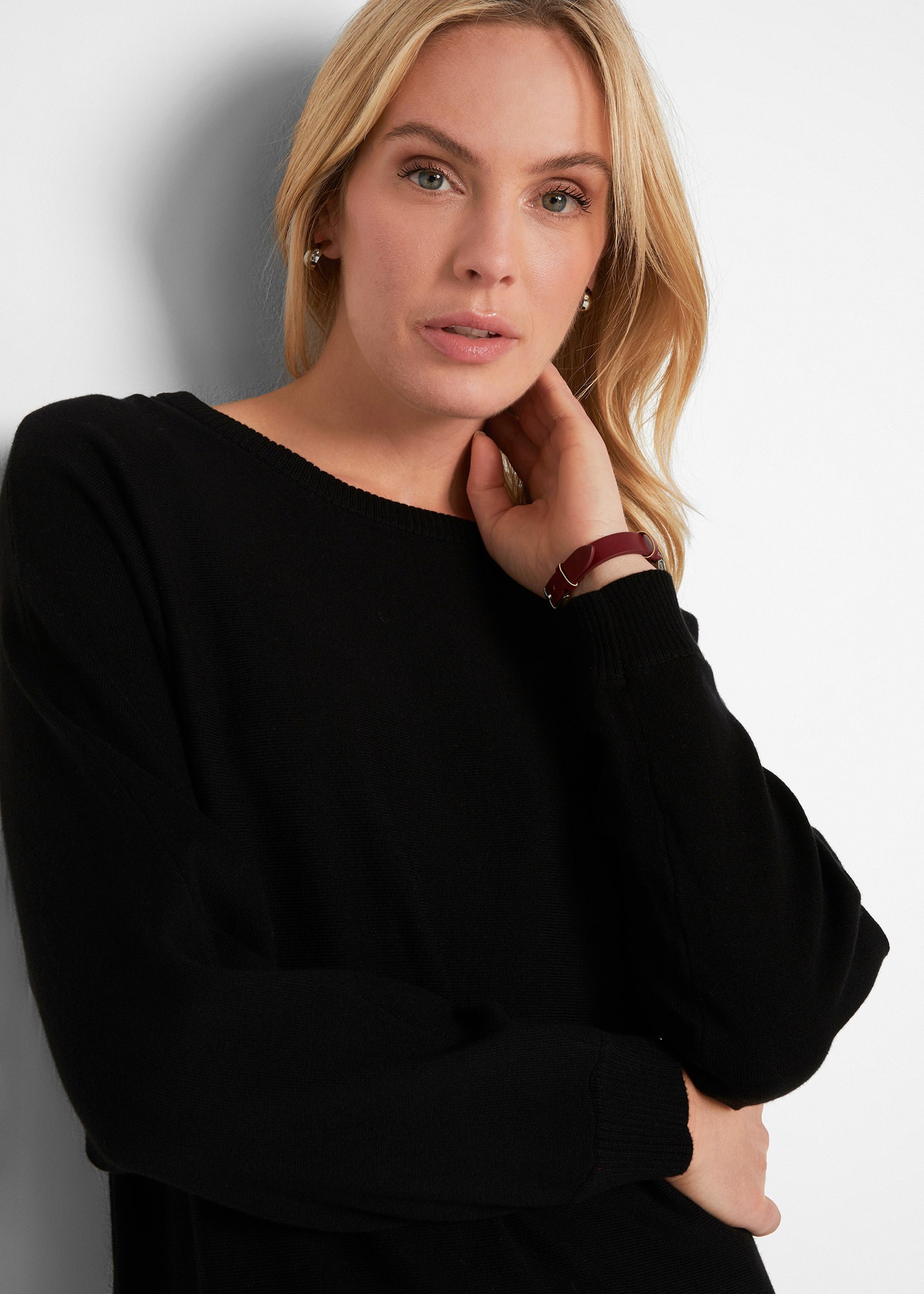 bonprix Strickpullover »Pullover mit Fledermausärmeln« im Feinstrick mit hohem Baumwollanteil, mit Fledermausärmeln