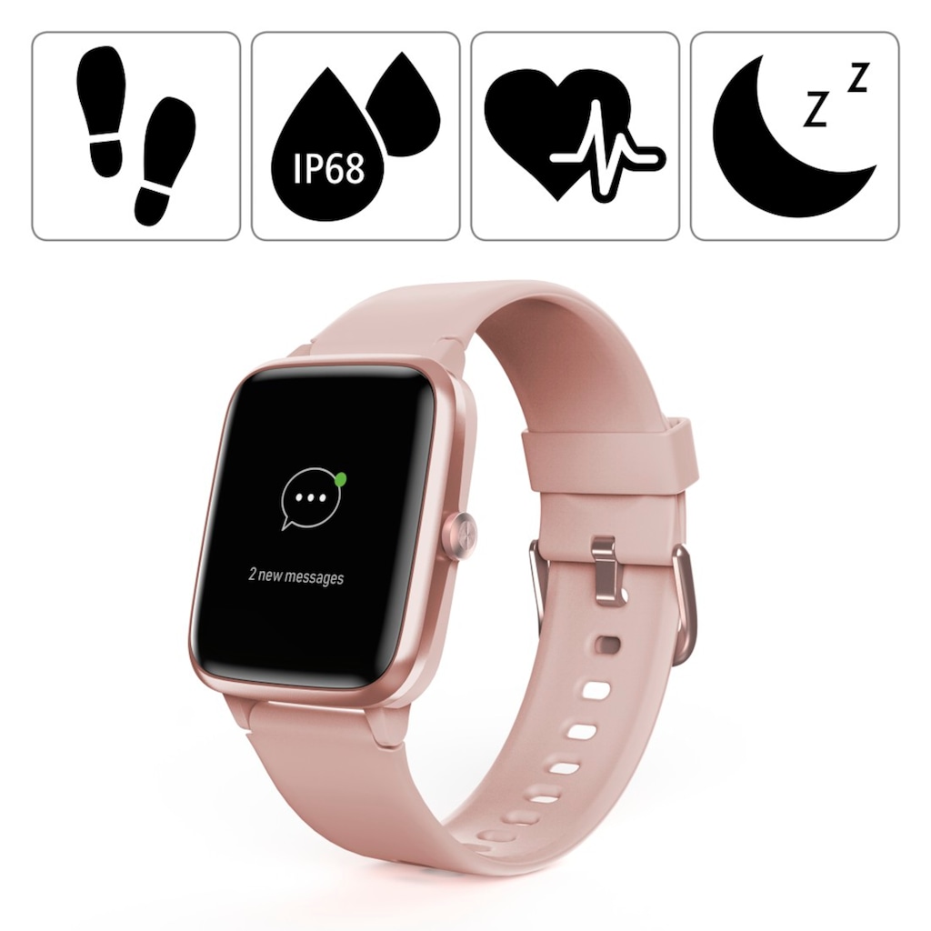 Hama Smartwatch »Fitnesstracker "5910"«, (wasserdicht, integriertes GPS, Herzfrequenz, Schrittzähler, Kalorien)