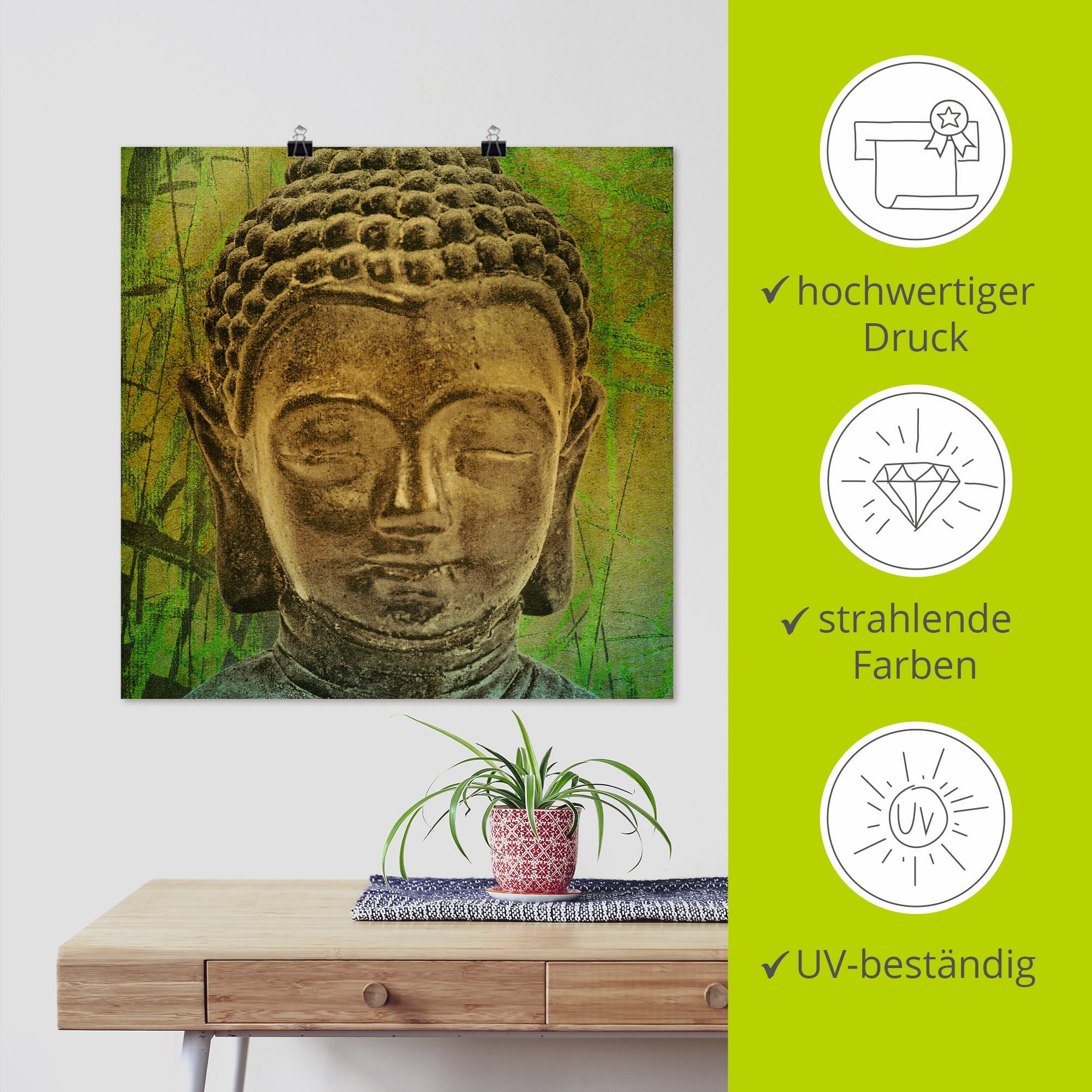 Artland Wandbild »Buddha II«, Religion, (1 St.), als Leinwandbild, Poster in verschied. Größen