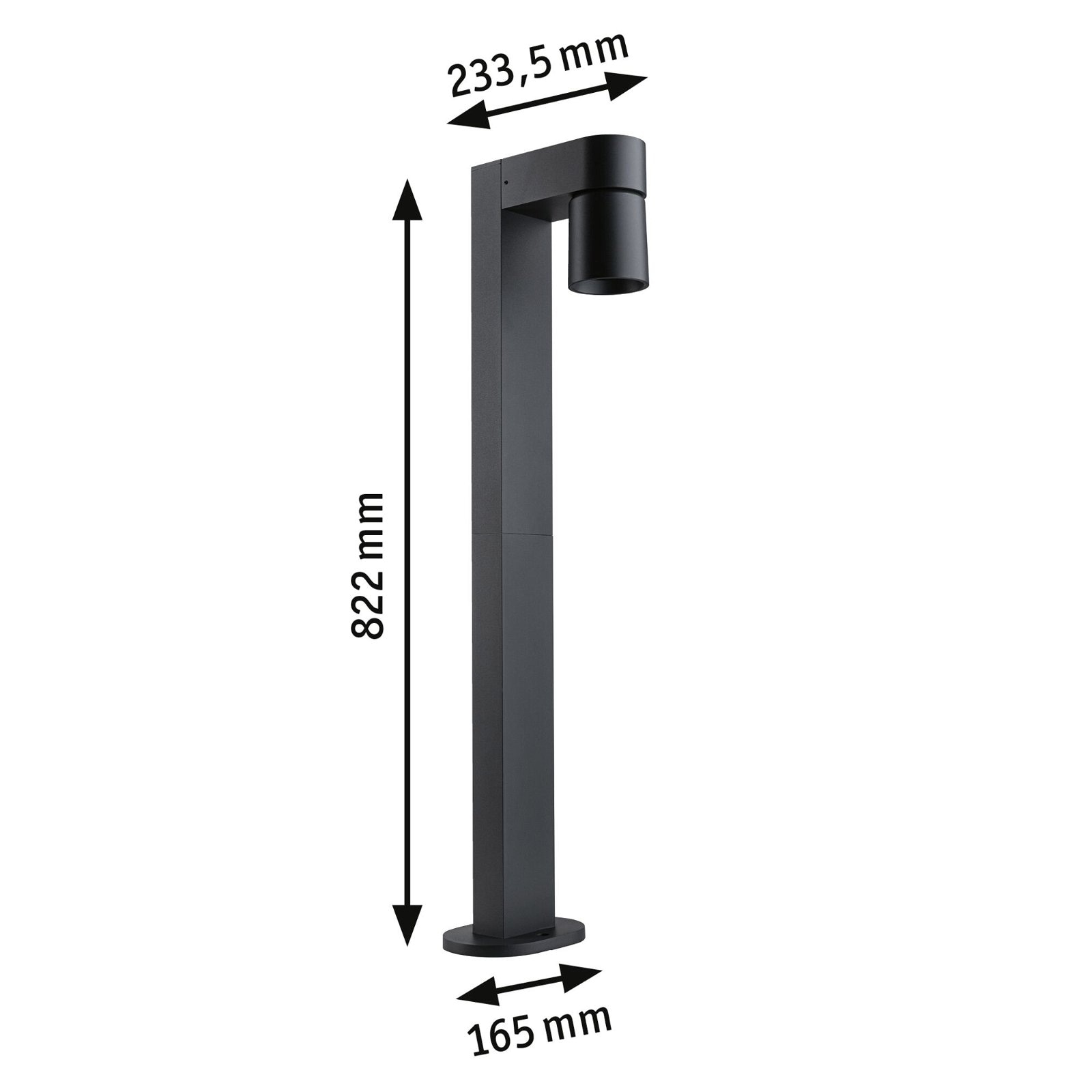 Paulmann LED Pollerleuchte »Kimu IP44 822mm 3000K 8W 500lm 230V 70° Anthrazit Aluminium«, 1 flammig