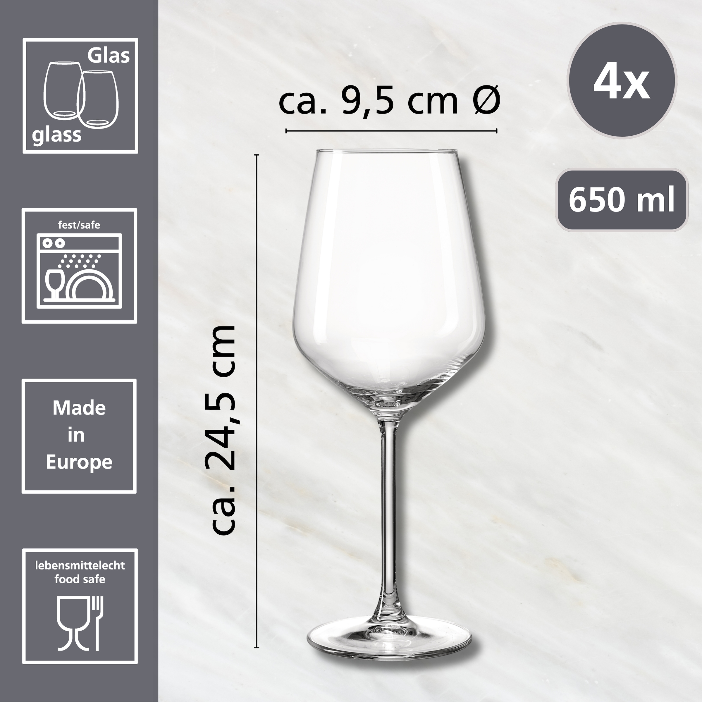 Ritzenhoff & Breker Weinglas »Rumba« Burgunderglas im 4er Set, je 650 ml