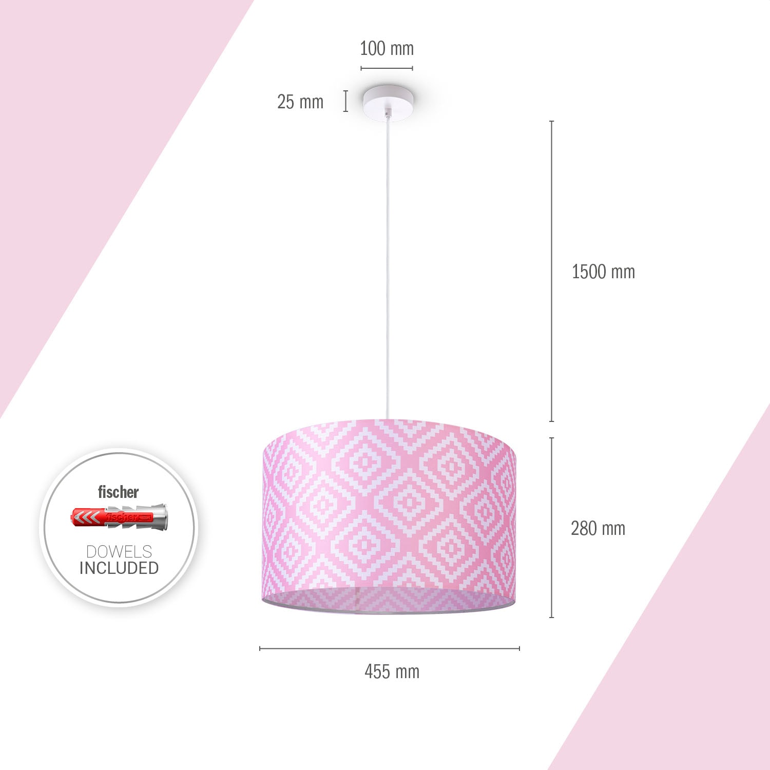 Paco Home Pendelleuchte »Hugo Stella« E27 Pendelleuchte Wohnzimmer Lampenschirm Stoff  Rund Retro Vintage Textil