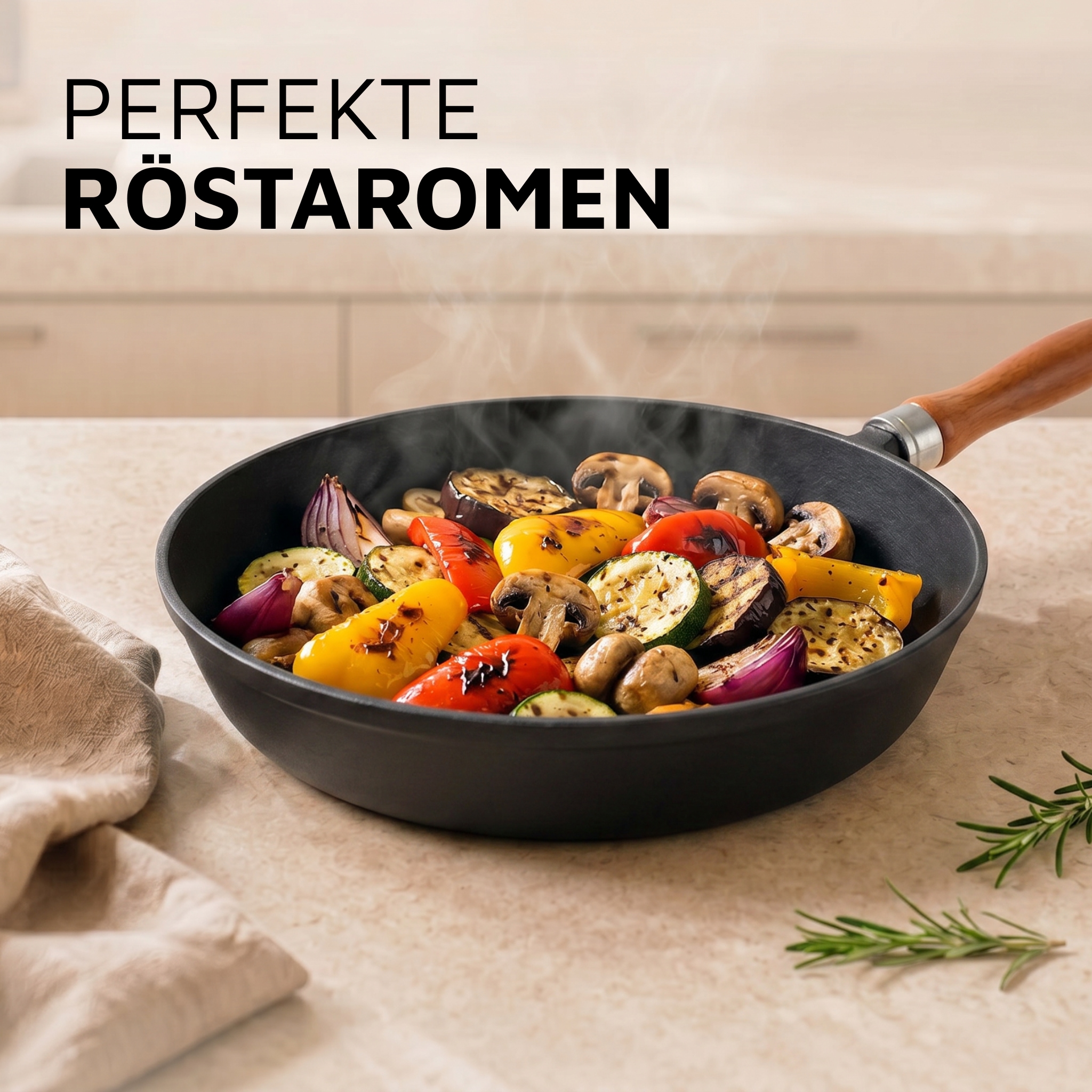 Krüger Bratpfanne »Einsenguss Pfanne RUSTICA« Gusseisen 1 Stk. tlg. für Induktions-Kochfelder geeignet