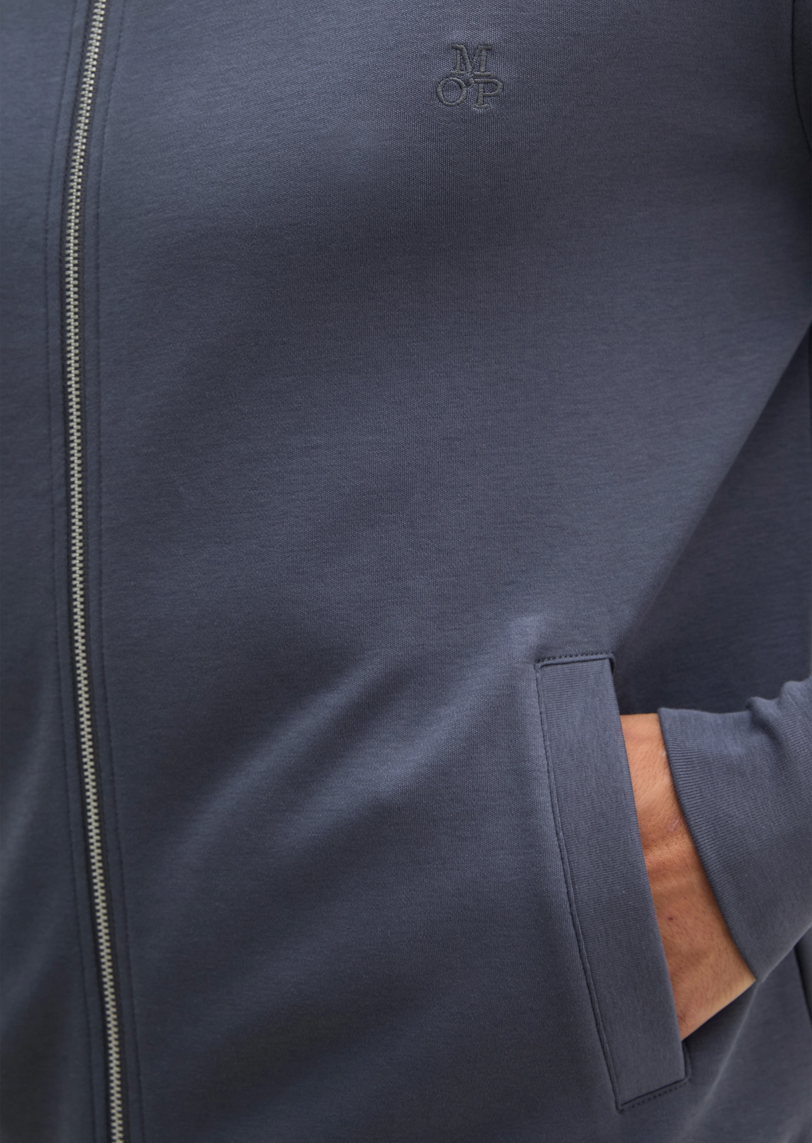 Marc O'Polo Sweatjacke mit Stehkragen, für Homewear, aus Interlock, lockere Passform