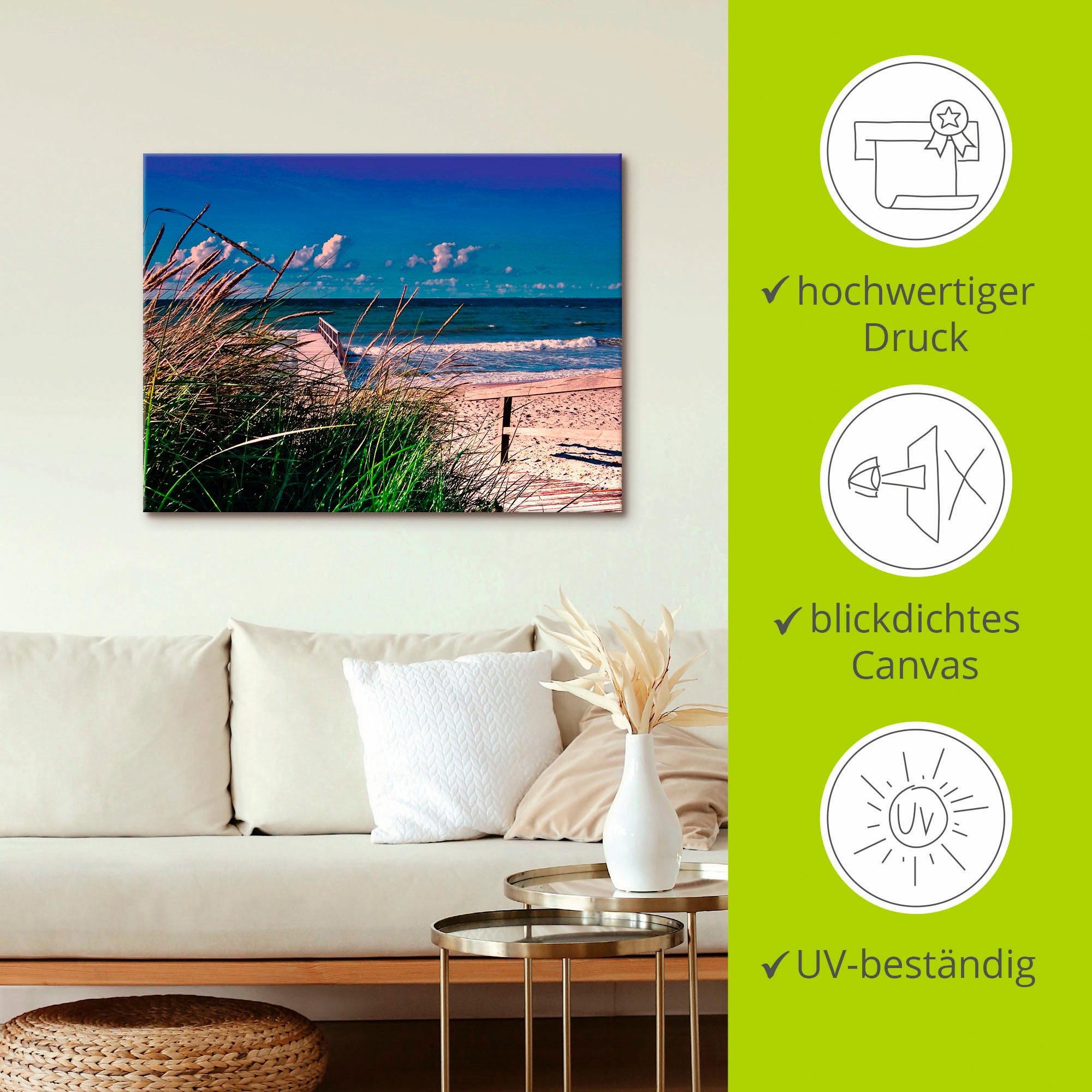Artland Wandbild »Ostsee Impression Heiligenhafen« Strand 1 Stk. tlg. auf Holzrahmen gespannt