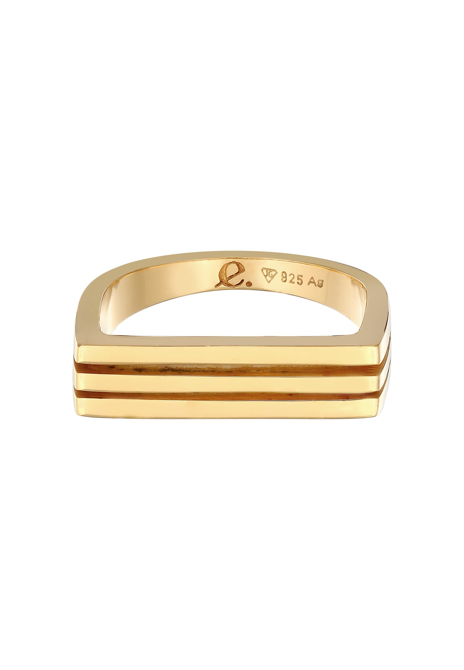 Elli Premium Partnerring »Ring Siegelring Rechteck Trend Form 925 Silber«