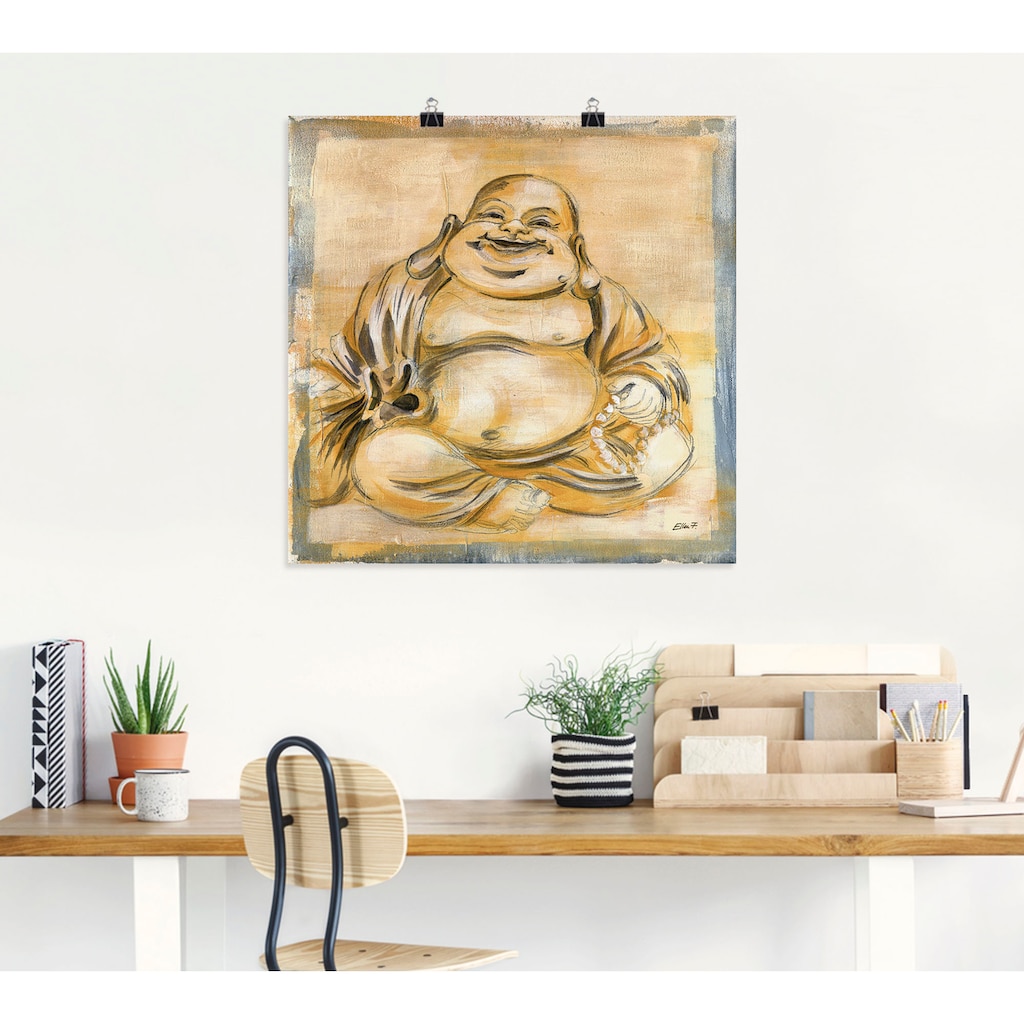 Artland Wandbild »Fröhlicher Buddha I«, Religion, (1 St.)