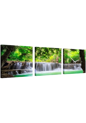 Conni Oberkircher´s Bild mit Uhr »Waterfall in the Forest - Wasserfall im Wald«,... kaufen