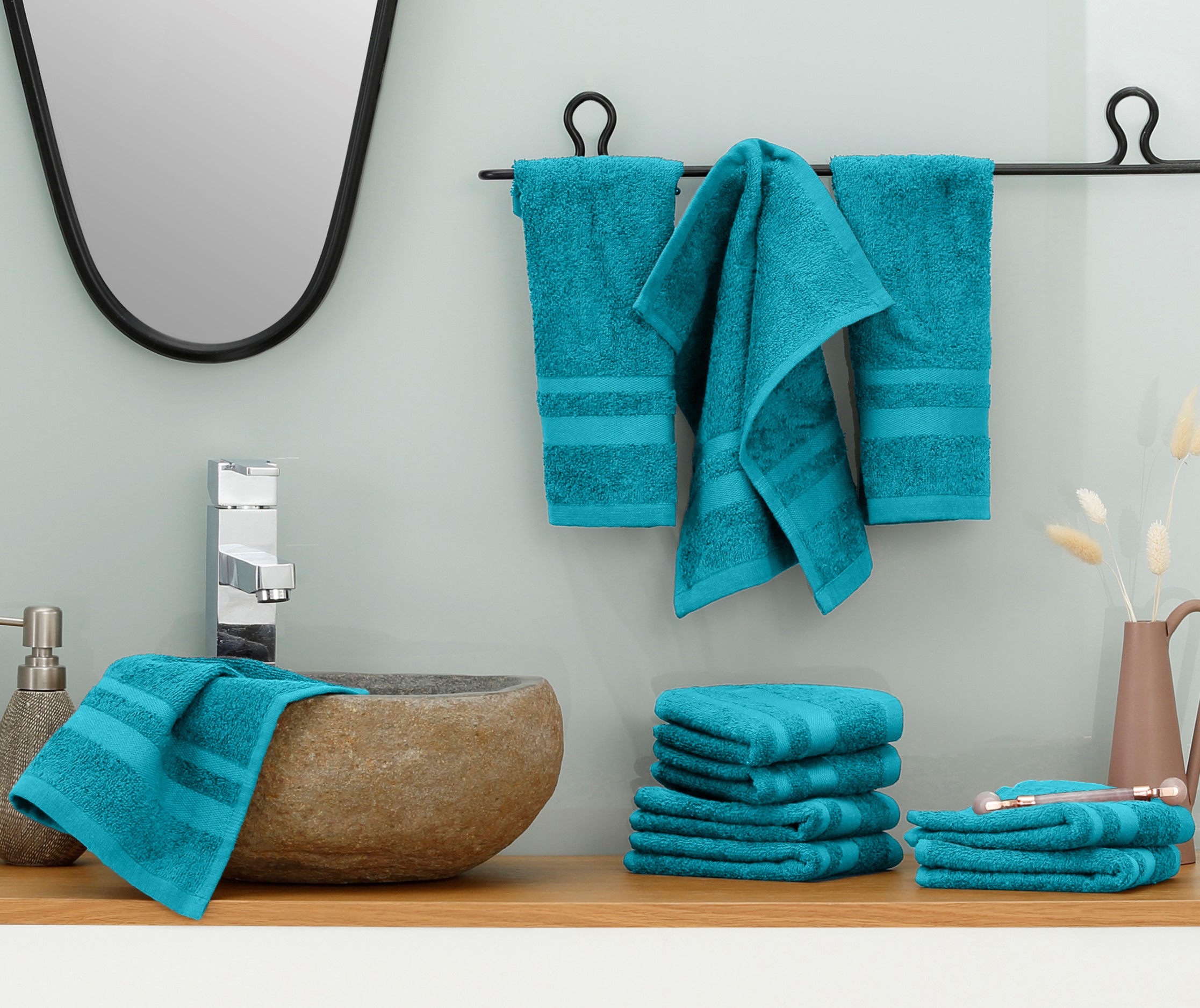 OTTO home Waschlappen »Vanessa, als Set und Serie erhältlich, 10 Seiftücher, 30x30cm« Handtücher mit Bordüre, 100% Baumwolle, einfarbig, weich