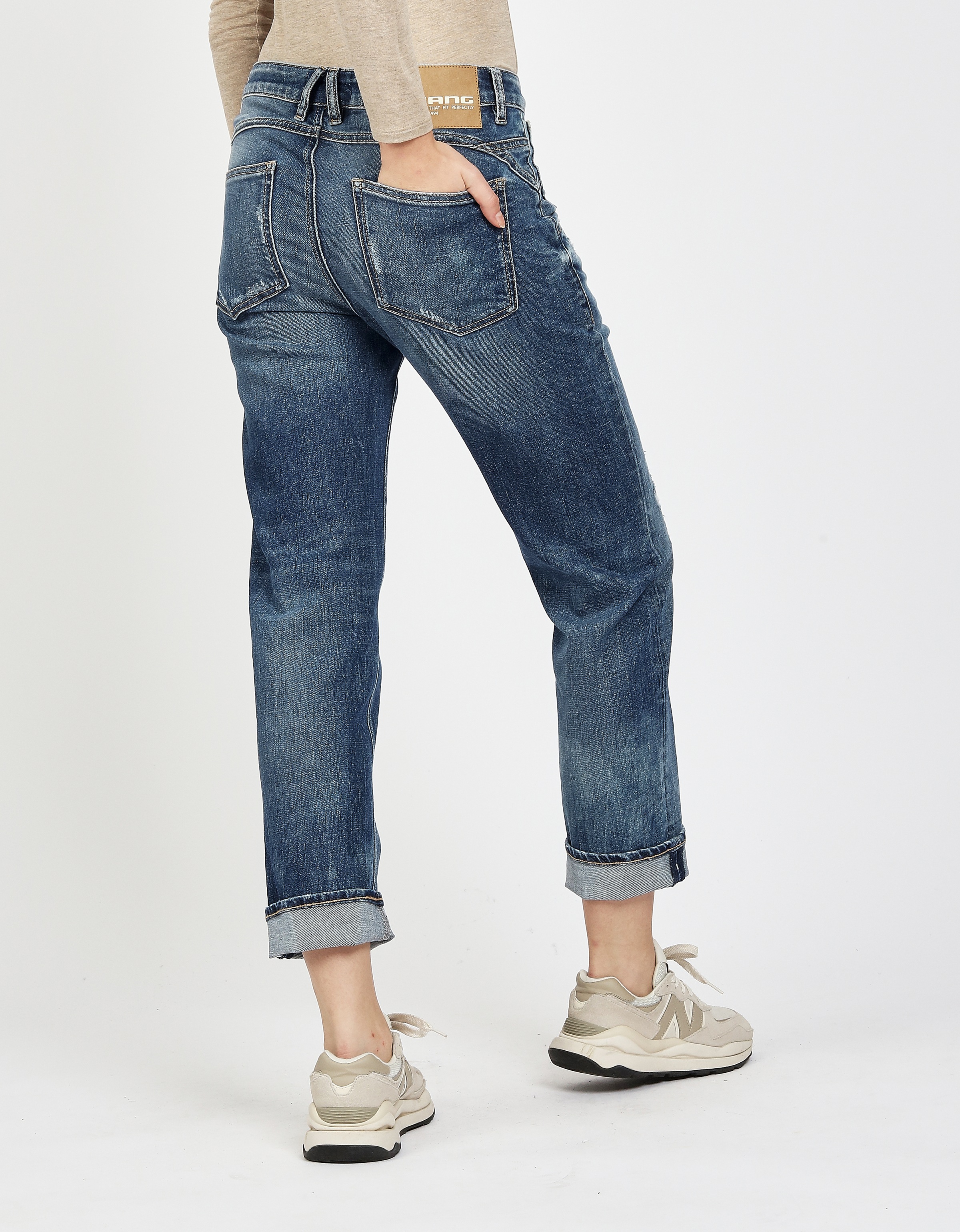 GANG Loose-fit-Jeans »94BO CROPPED«, mit Rundpasse