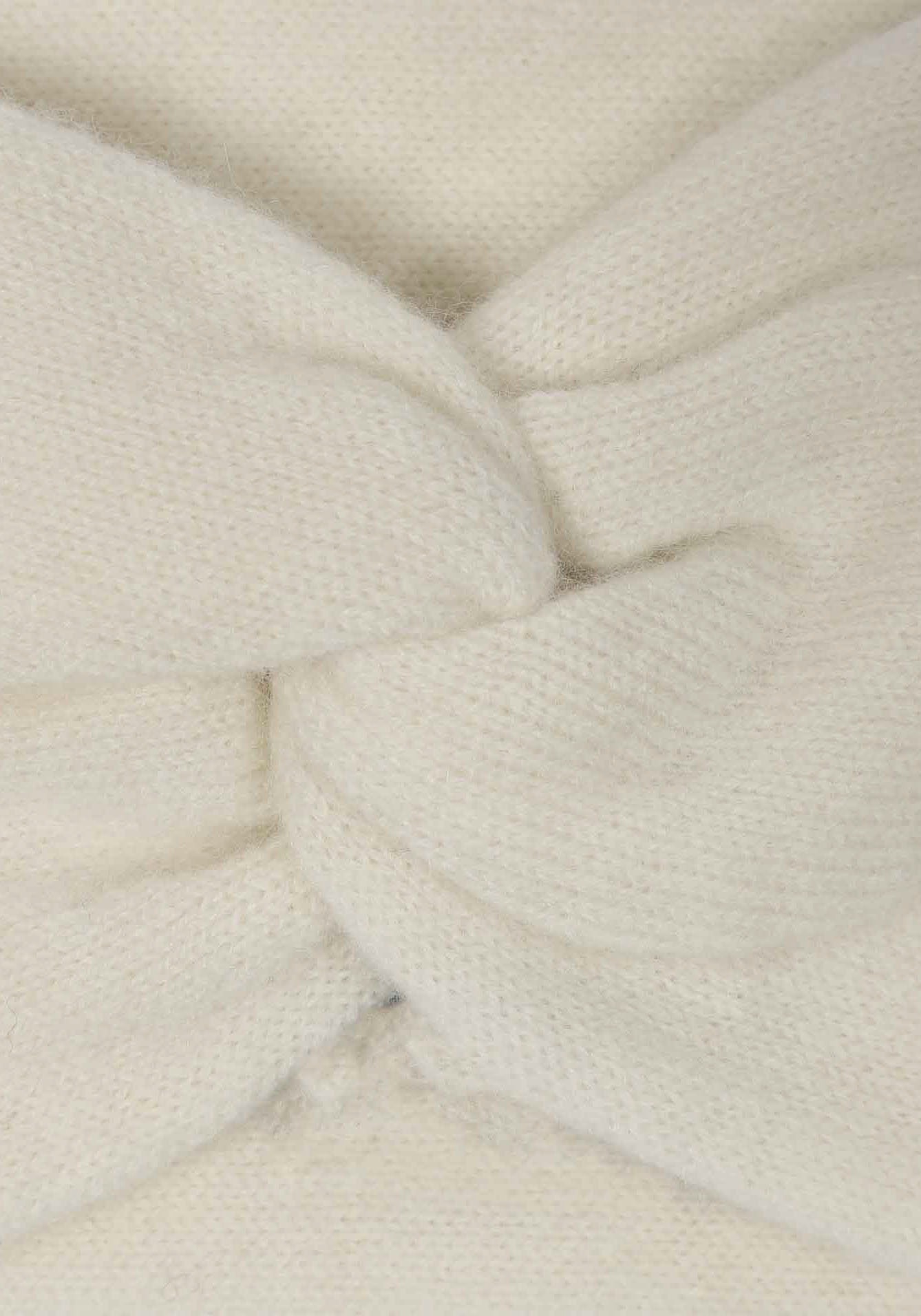 Zwillingsherz Stirnband, Knoten vorn, Cashmere, Feinstrick