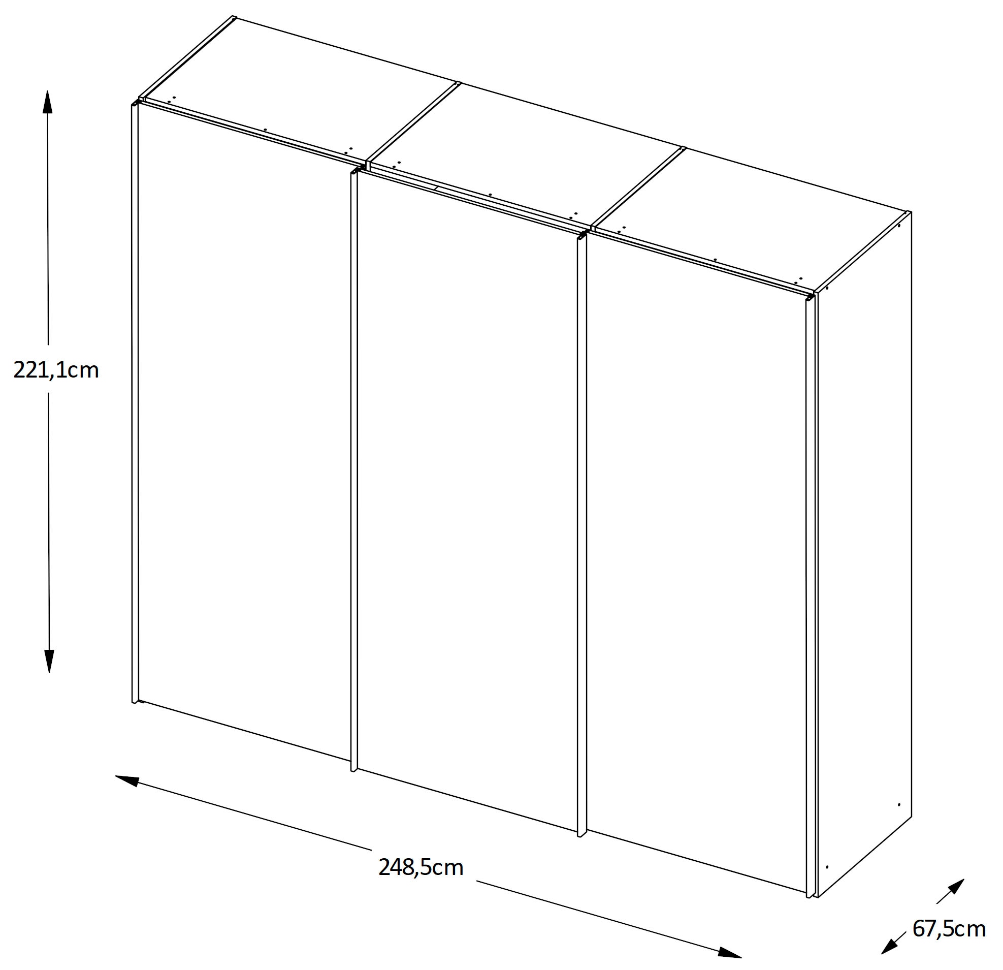 STAUD Schwebetürenschrank »Sinfonie Plus, edles Design in hochwertiger Qualität, Made in Germany« Mittelband in Mattglas und vier verschiedenen Ausstattungsvarianten