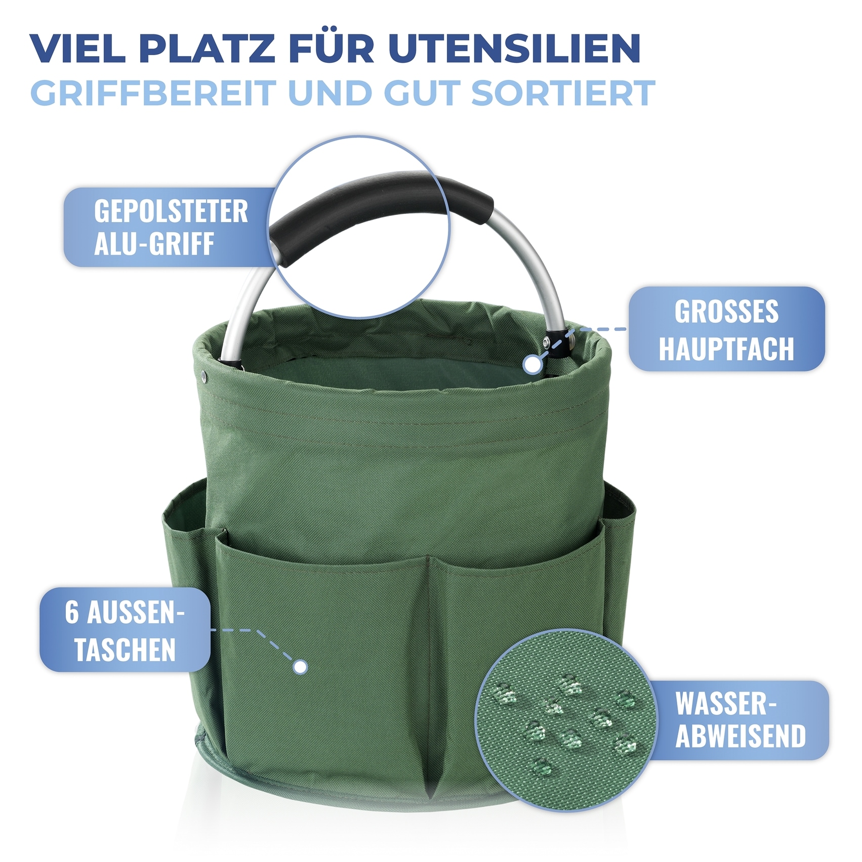 Maximex Organizer »Universal-Reinigungs-Caddy«, Allzweckkorb mit 6 Außentaschen, ideal für Haushalt, Garten & Camping