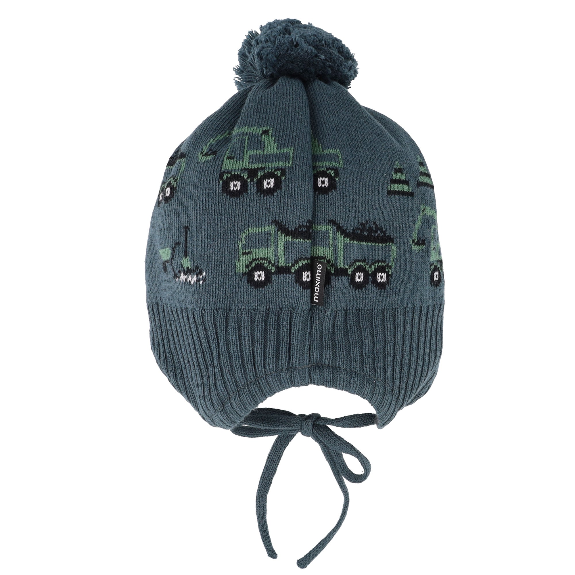 MAXIMO Strickmütze Baumwolle, gefüttert, zum Binden, Bommel