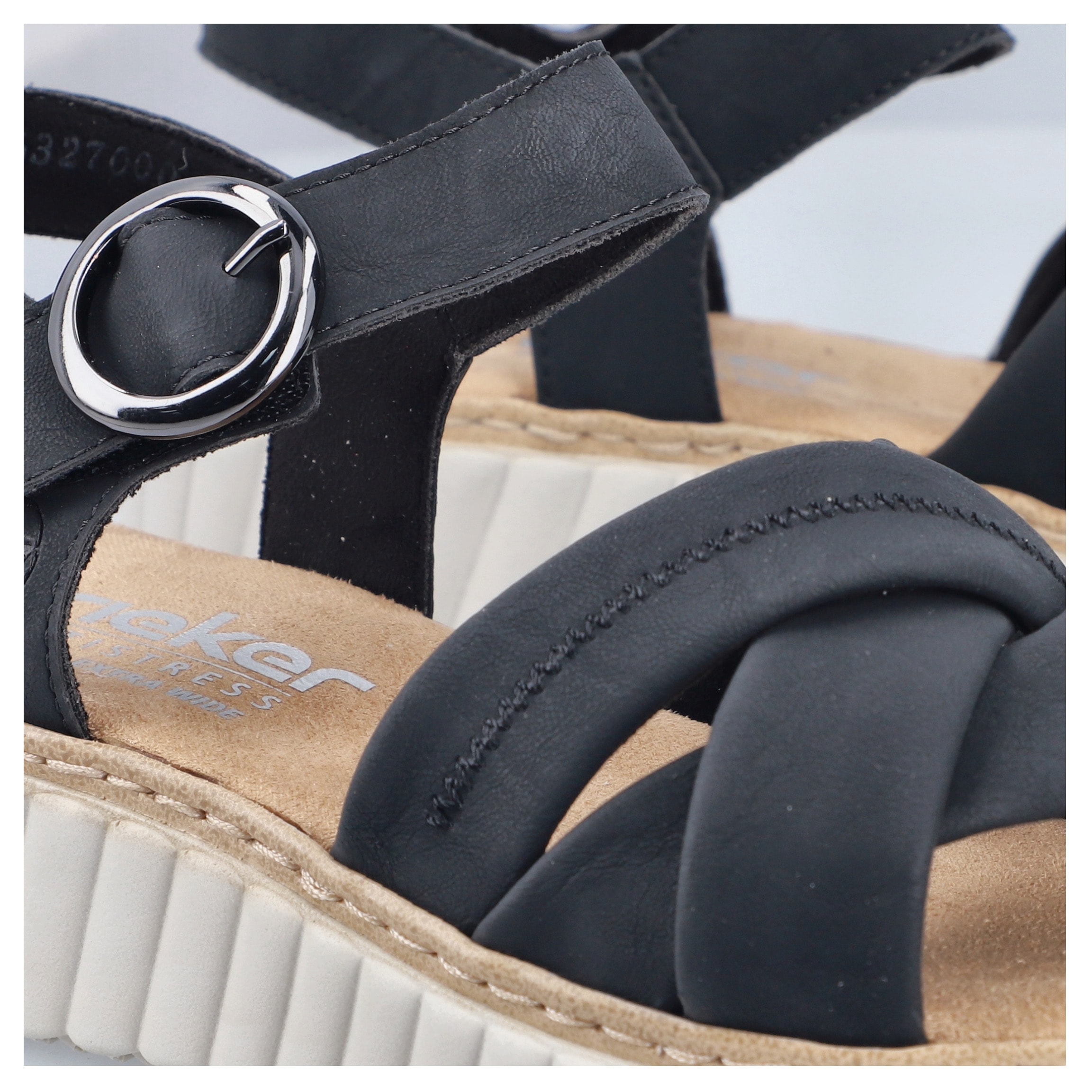 Rieker Sandale  Sommerschuh, Keilsandalette, Urlaubsschuh mit Klettriemchen