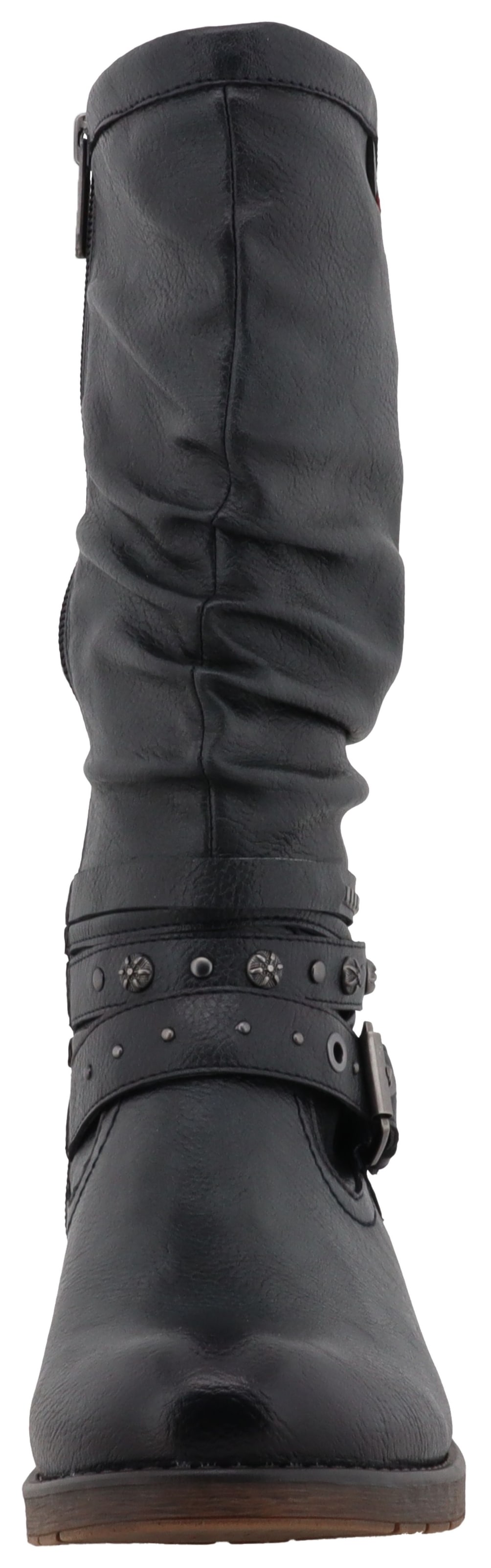 Mustang Shoes Winterstiefel »Elfi«  Stiefel mit Zierriemchen und Blockabsatz