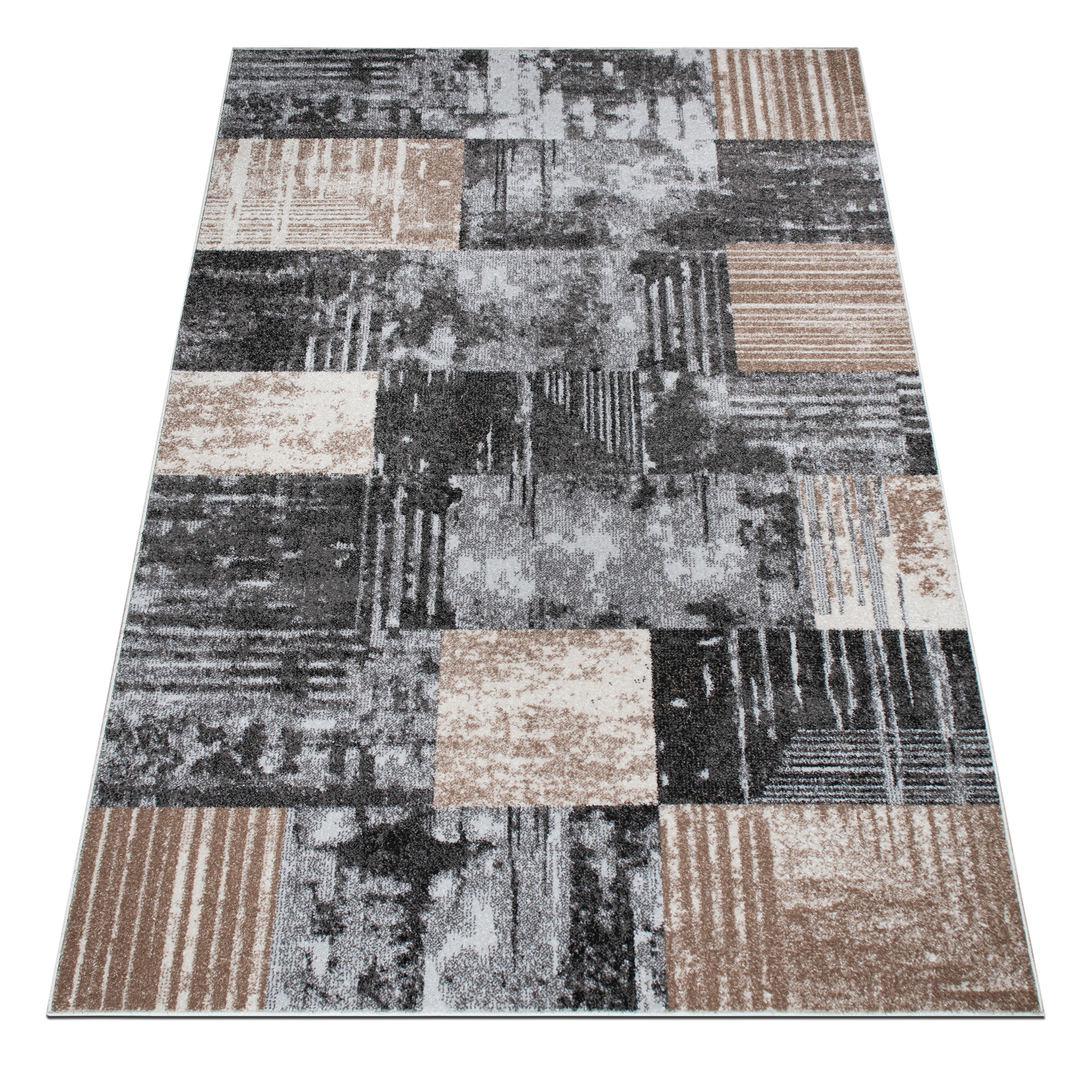 OTTO home Teppich »Lunari«, rechteckig, 9 mm Höhe, Karo-Design, modern, geometrisches Muster, weiche Haptik