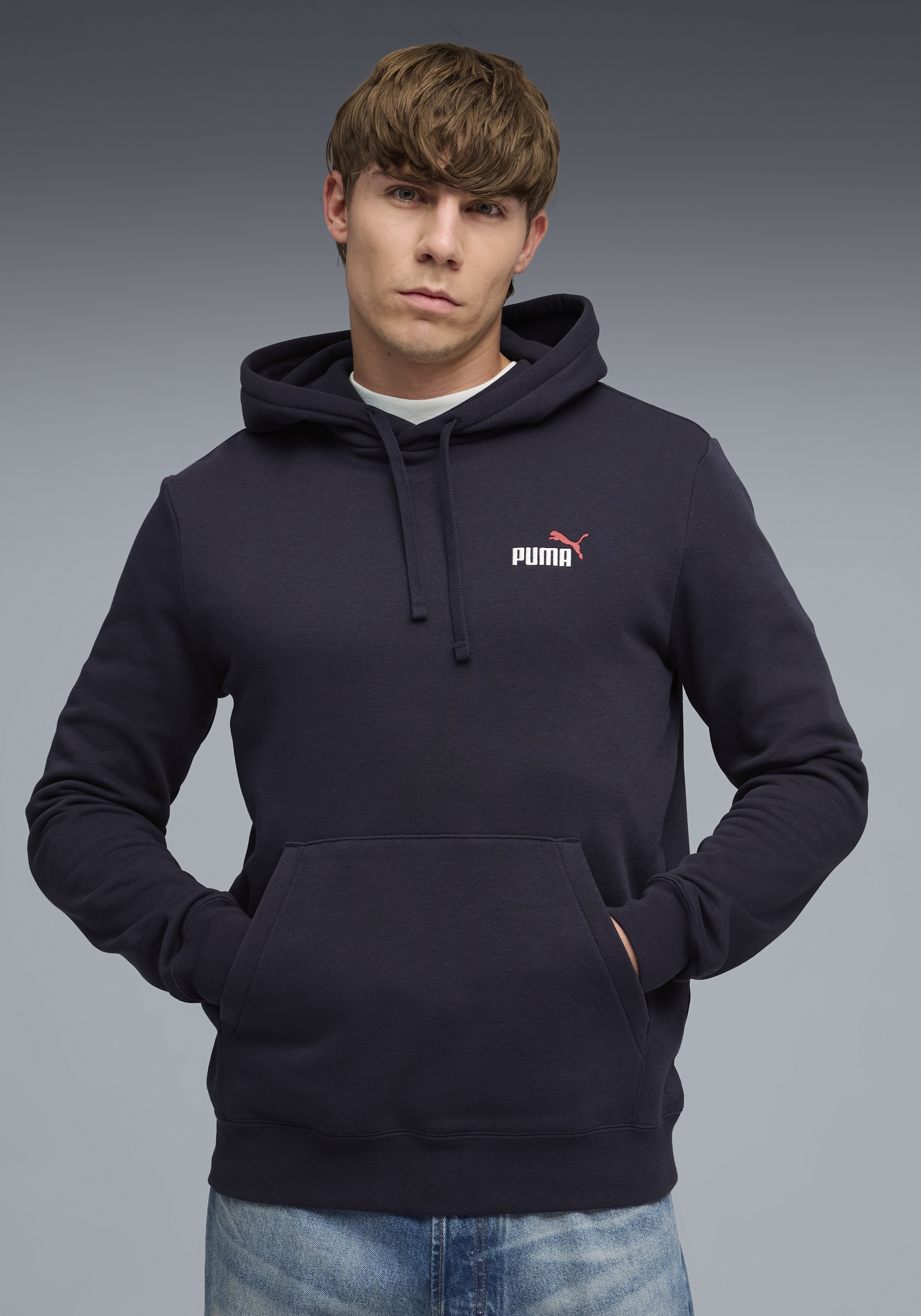 PUMA Kapuzensweatshirt »ESS 2 COLOR SMALL NO 1 LOGO HOODIE FL«, Regular Fit, mit verstellbarer Kapuze, mit Kängurutasche

