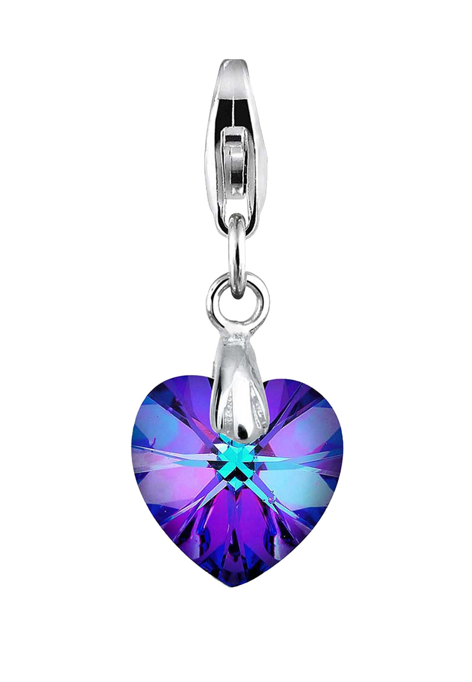 Elli Charm Herz »Charm Herz Love Kristalle 925 Sterling Silber«