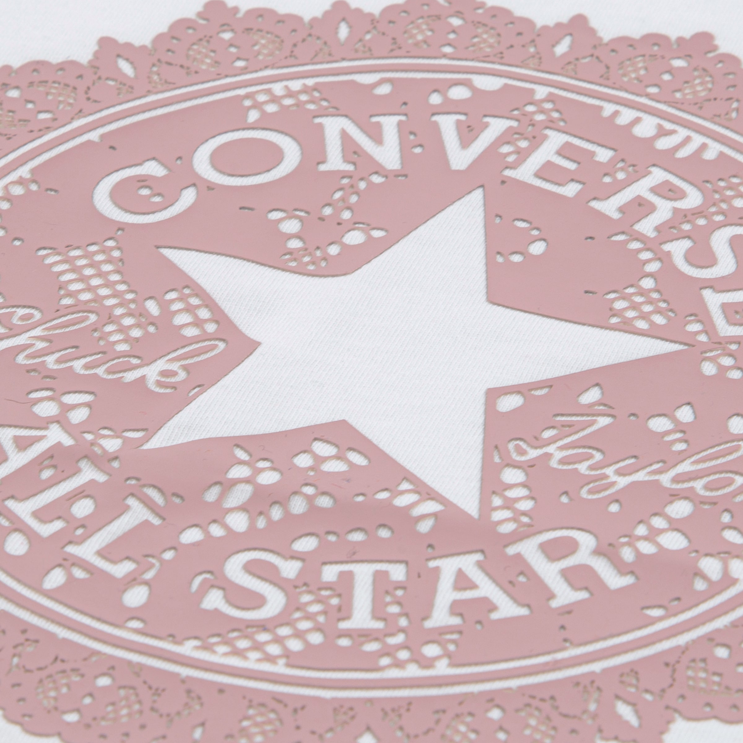 Converse T-Shirt »CNVG BOWS & LACE GRAPHIC TEE« mit geripptem Rundhalsausschnitt, aus weichem Jersey-Material