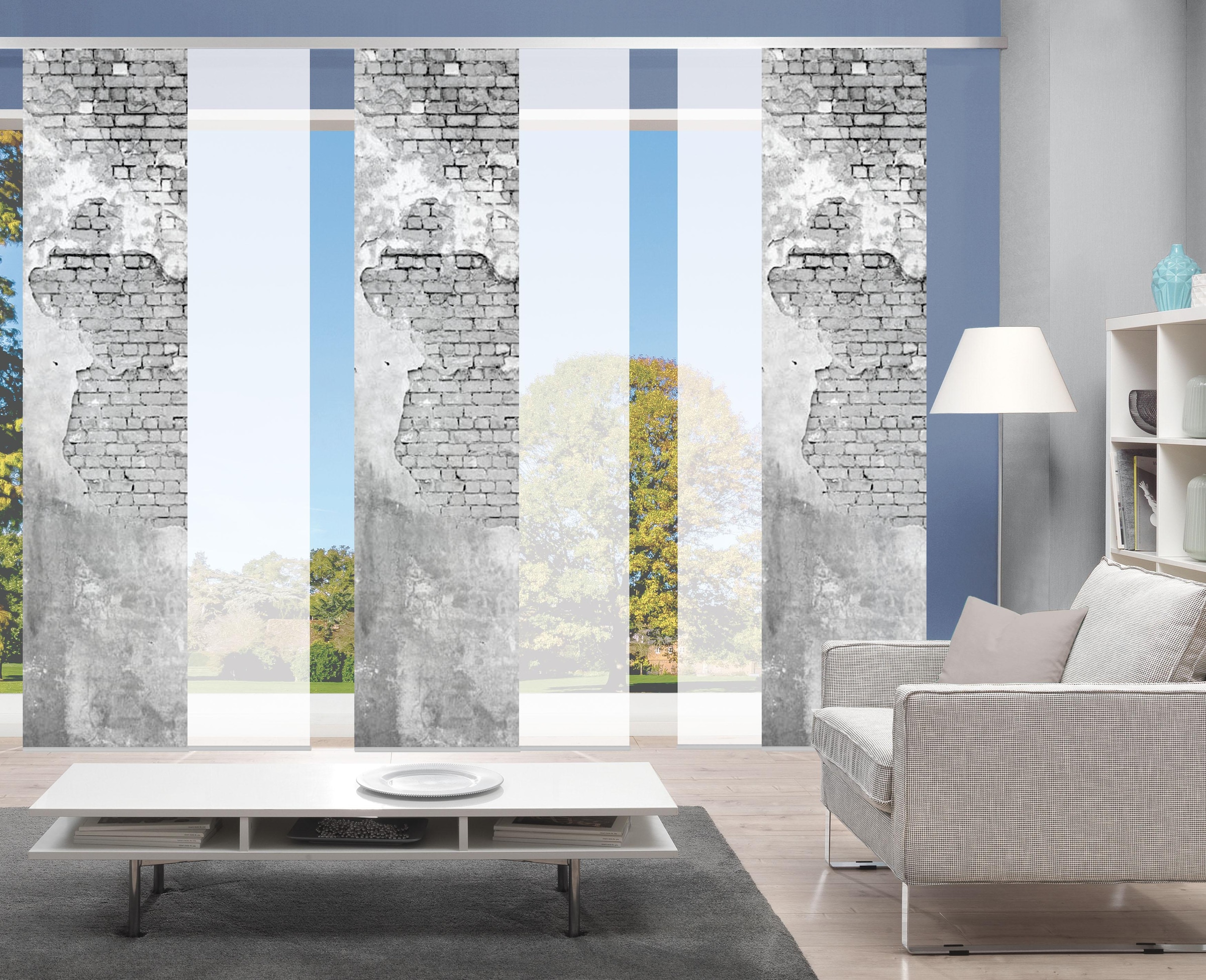 HOME WOHNIDEEN Schiebegardine »WALLONA 6ER SET«, (6 St.), HxB: 245x60