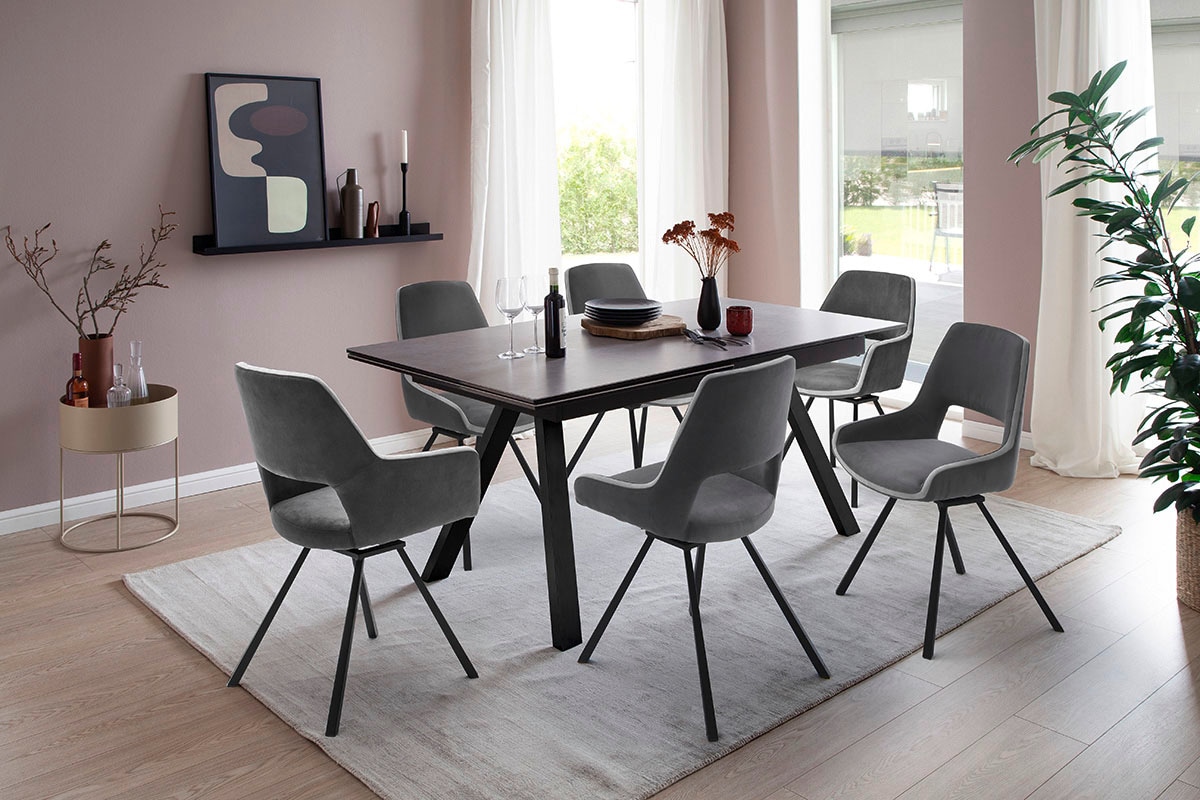 MCA furniture Esstisch »TOBAGO Auszugtisch 180-260 cm«, (Einzelstück), Keramik,Metall,Stirnauszug,ausziehbar,Tischplatte 13 mm