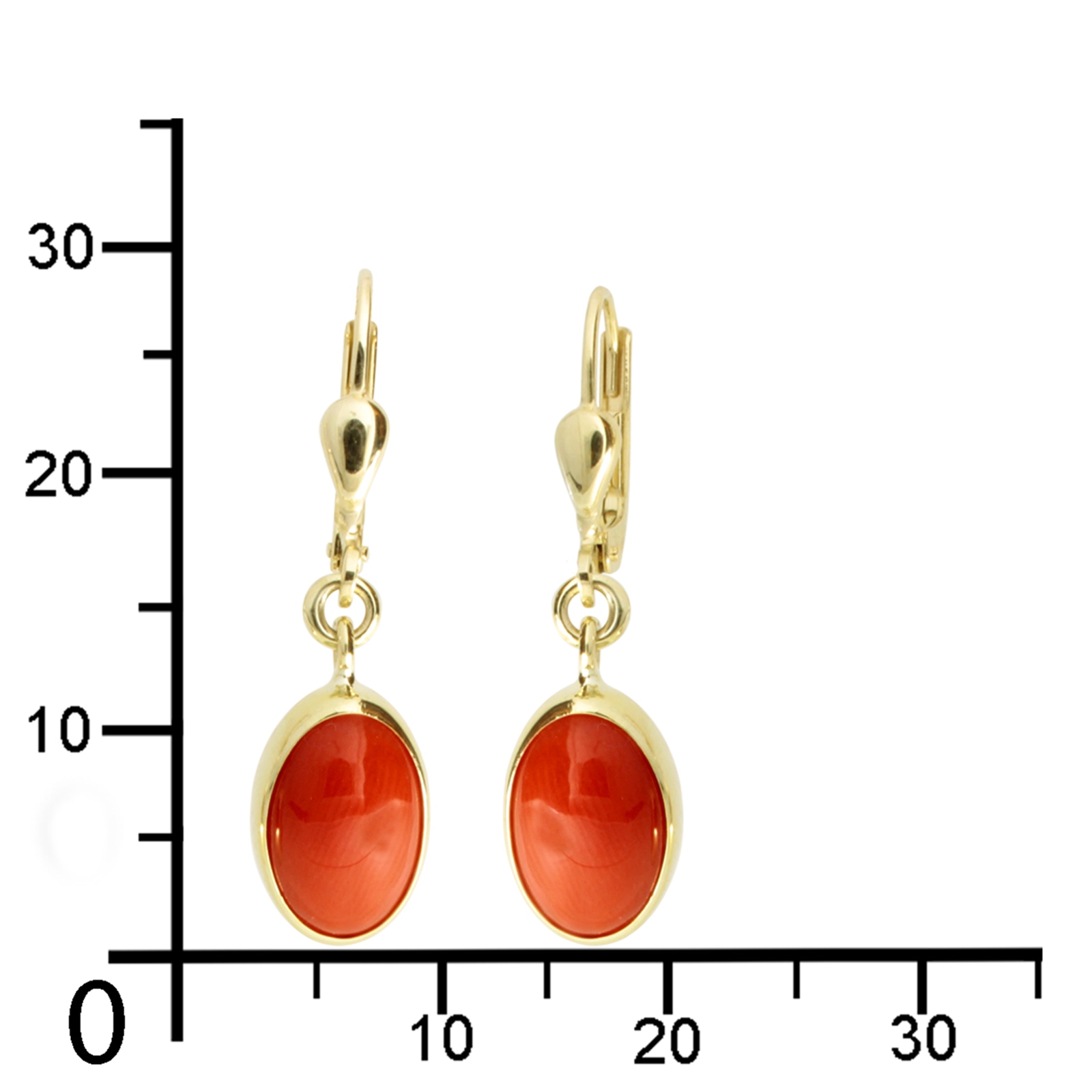 OSTSEE-SCHMUCK Paar Ohrhänger »- Classic 11 x 7 mm - Gold 333/000 - Koralle«