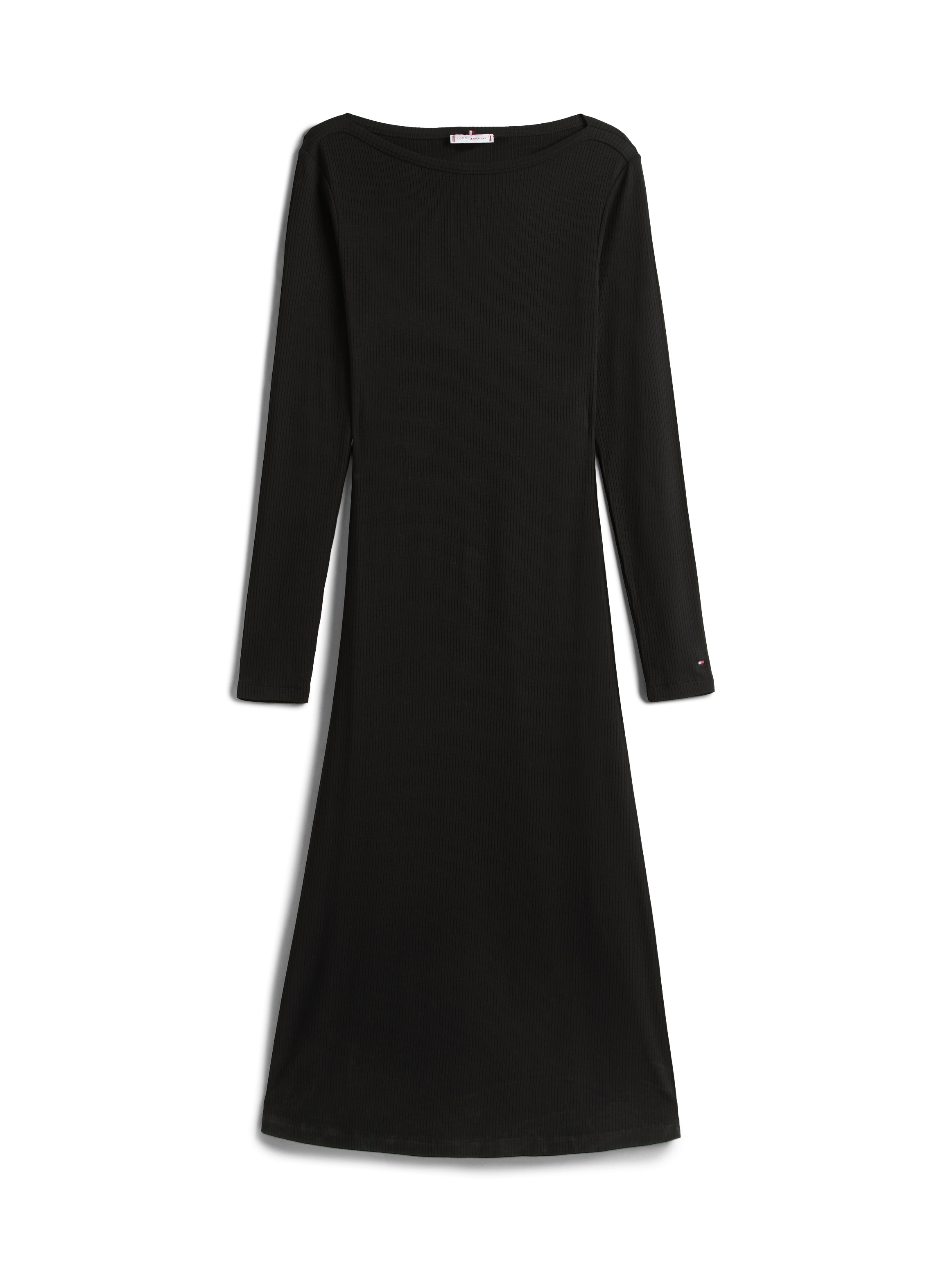 Tommy Hilfiger A-Linien-Kleid »5X2 RIB FLARE MIDI DRESS LS«, in gerippter Struktur und mit ausgestellter Form