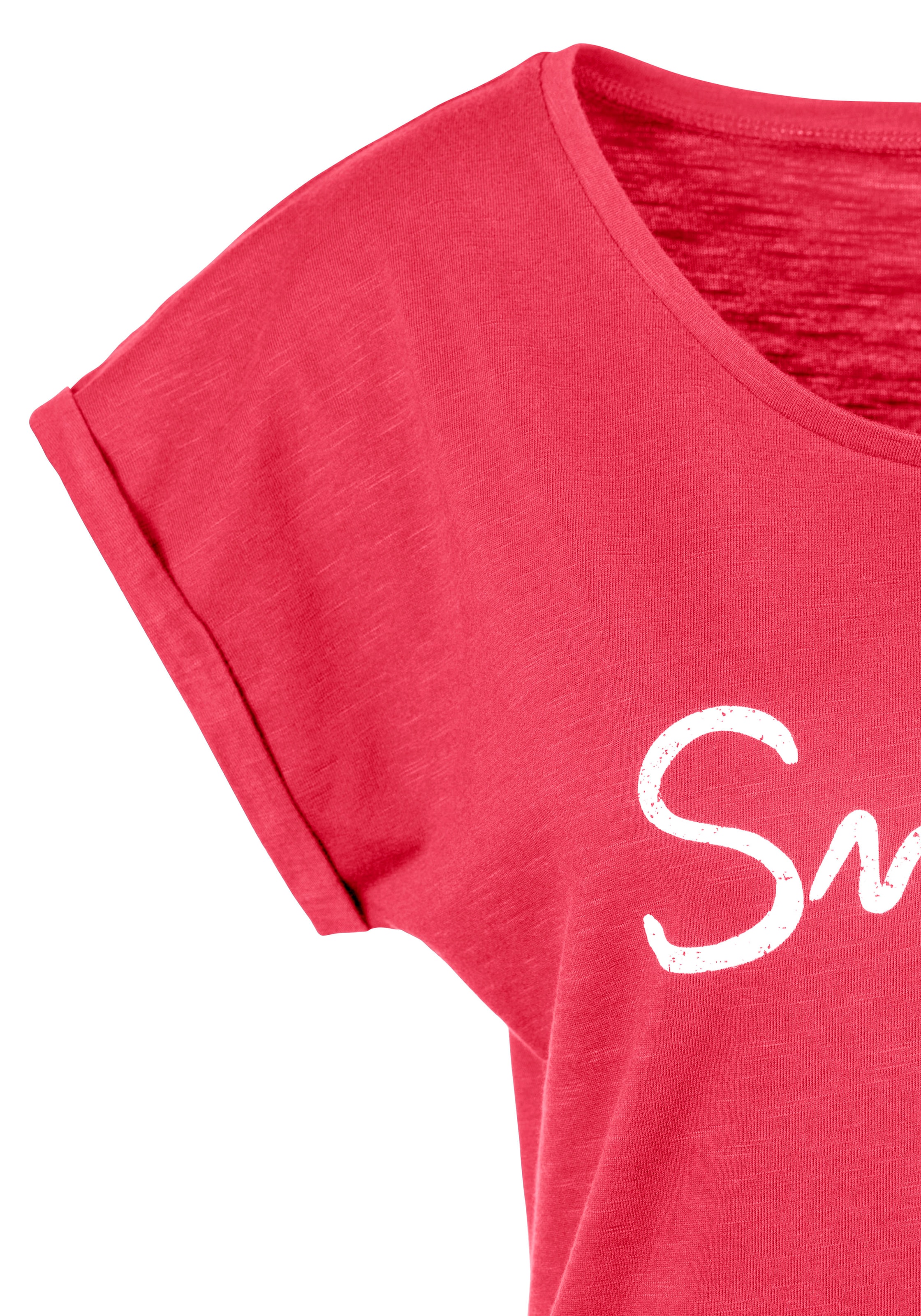 Beachtime T-Shirt »mit Frontdruck "Smile"«, aus weicher Baumwoll-Qualität