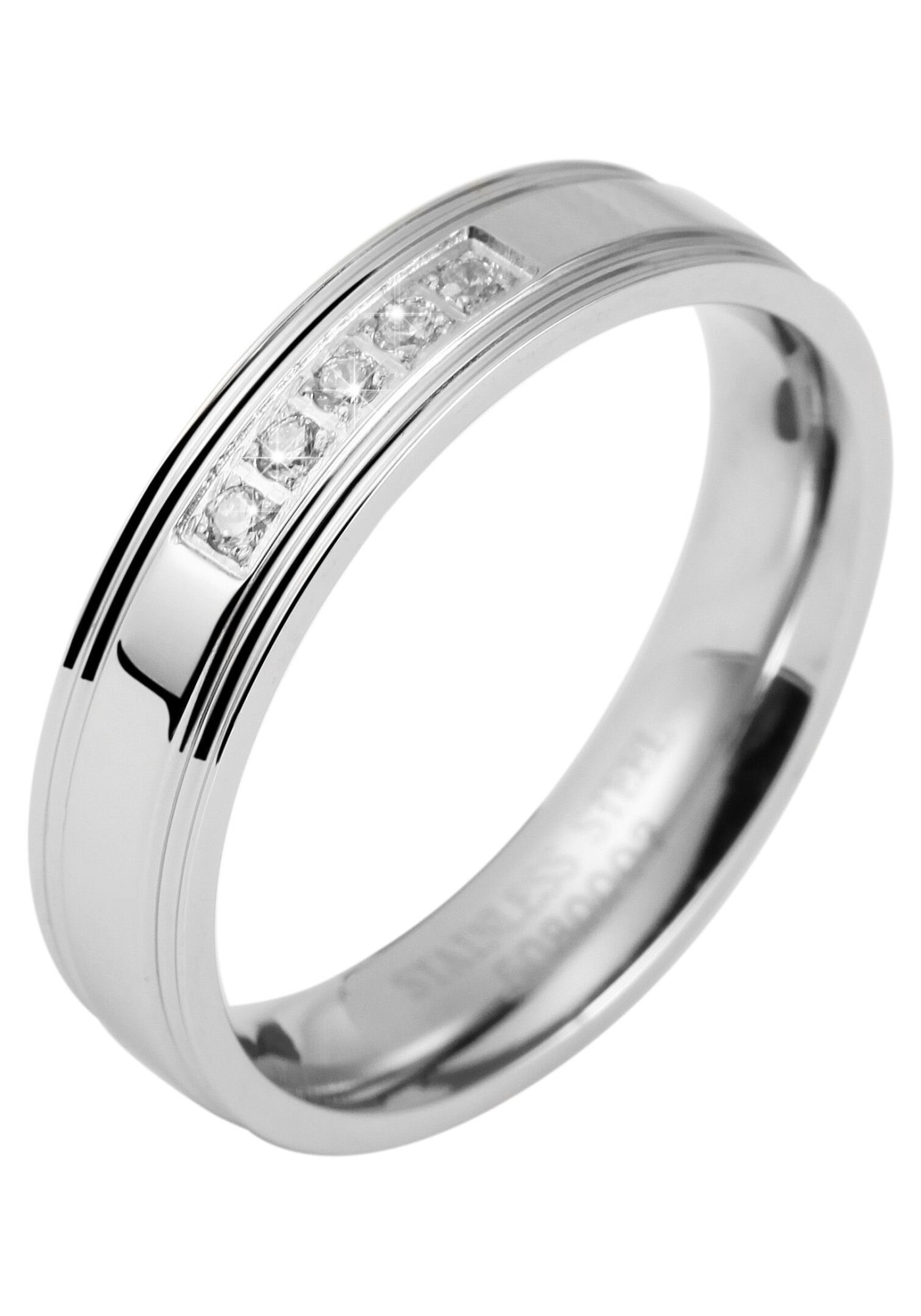 AKZENT Partnerring »Shining Aura, silberfarbig, langlebig«