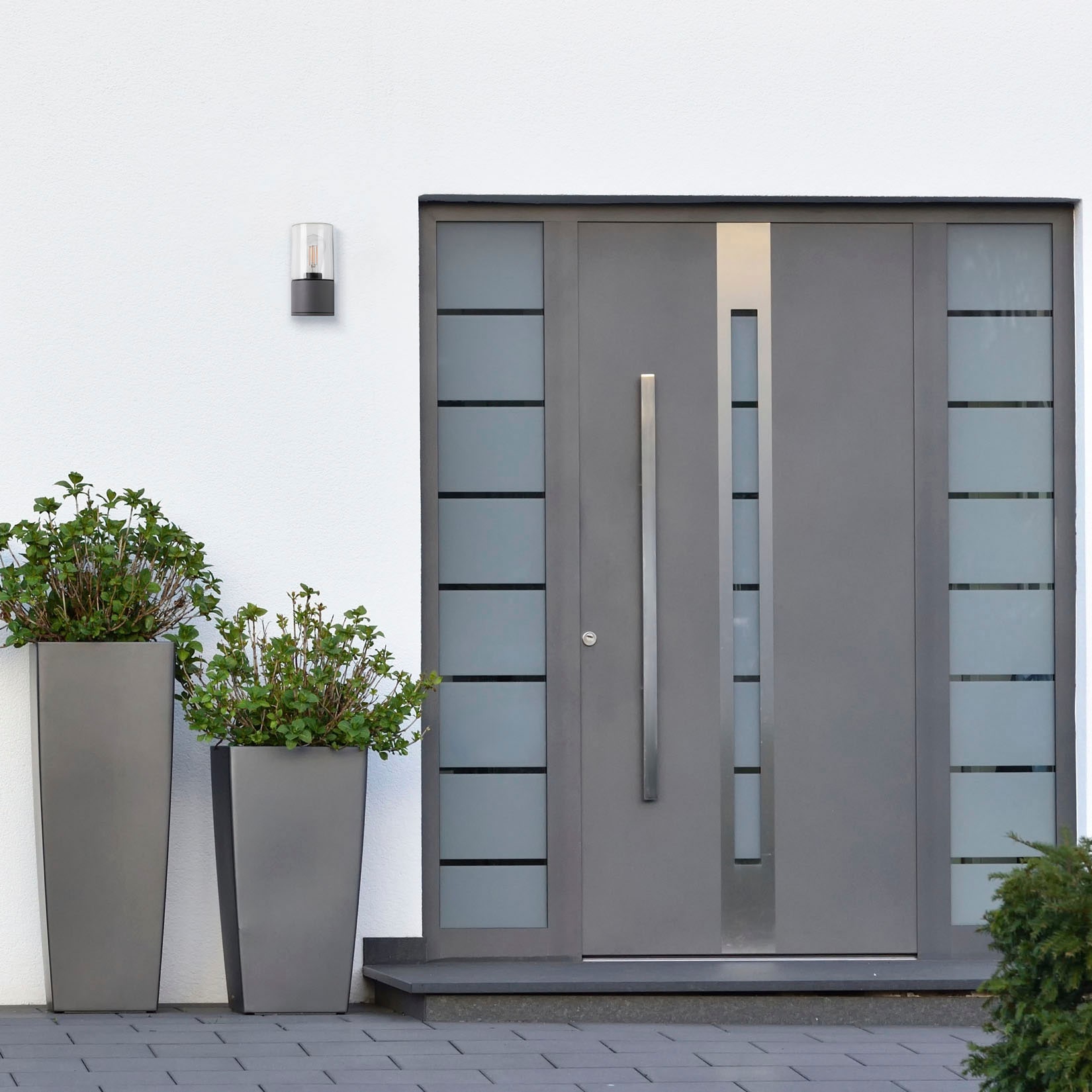 Paco Home Wandleuchte »AMBRA«, Leuchtmittel E27 | ohne Leuchtmittel, Outdoor Wandlampe Modern E27 Wand Aluminium In & Outdoor IP54 Garten