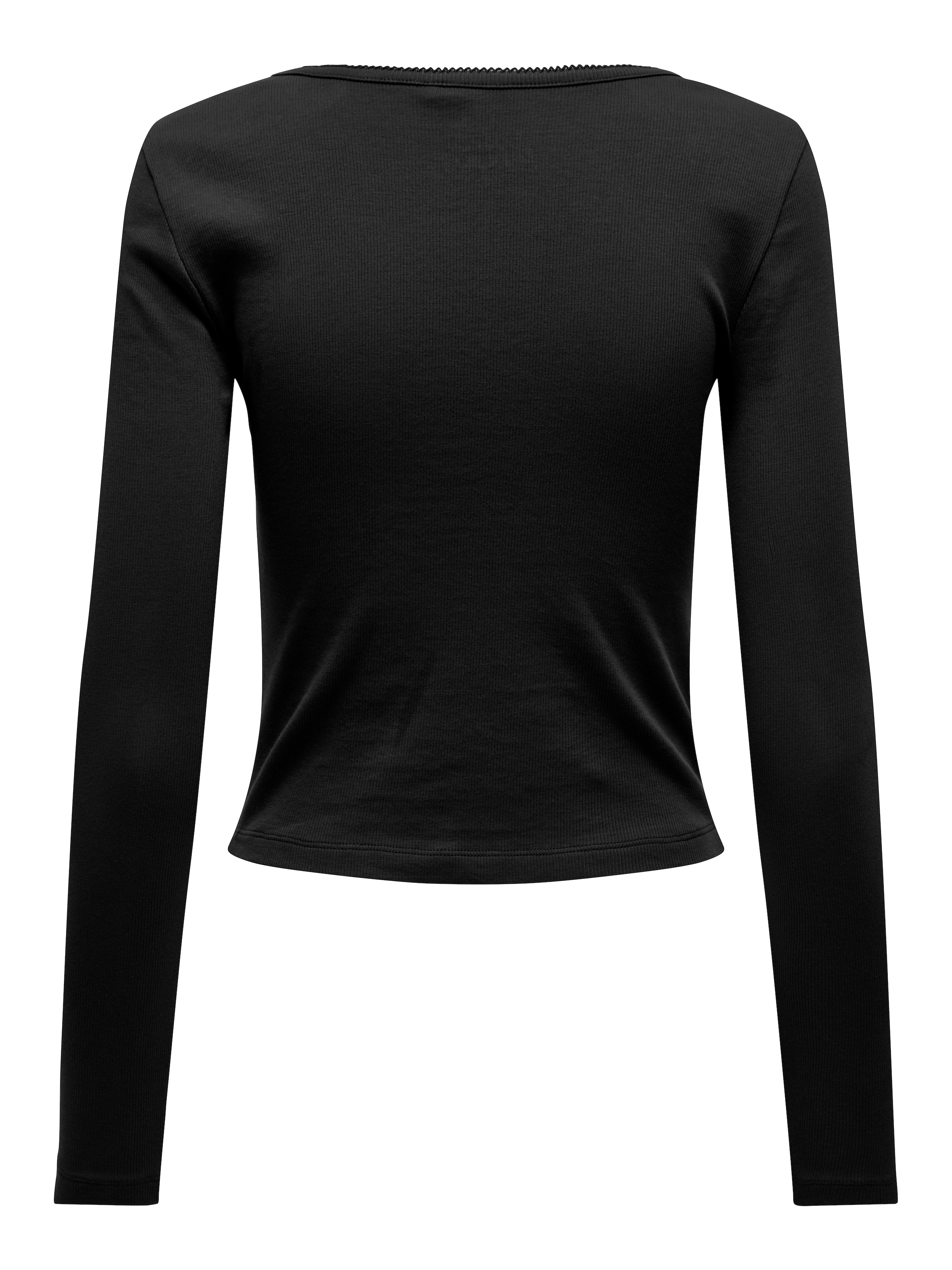 ONLY Langarmshirt »ONLBETTY LIFE L/S SCALLOP V-NECK CC JRS« mit Raffung am Ausschnitt