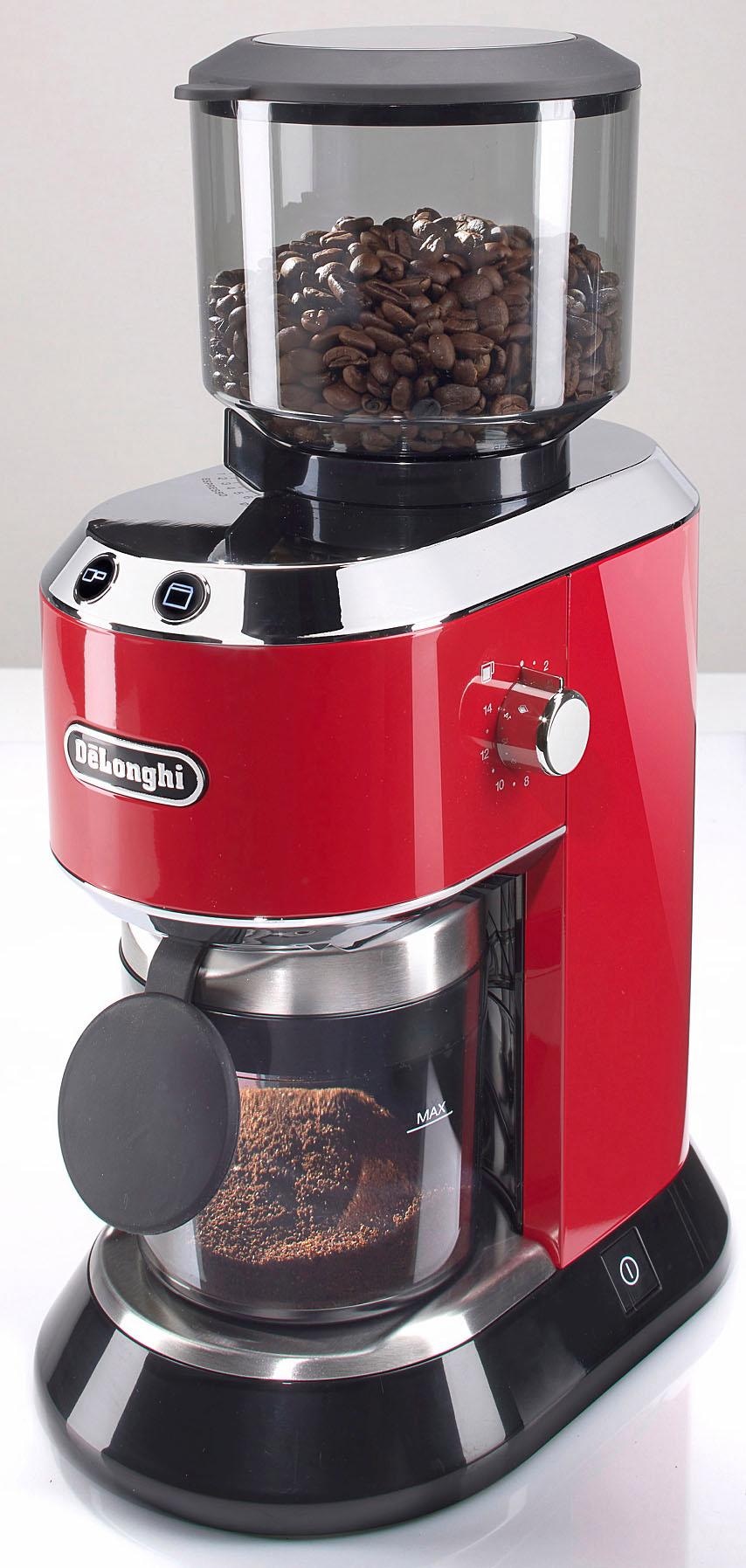 De'Longhi Kaffeemühle »Dedica KG520.R«, 150 W, Kegelmahlwerk, 350 g Bohnenbehälter