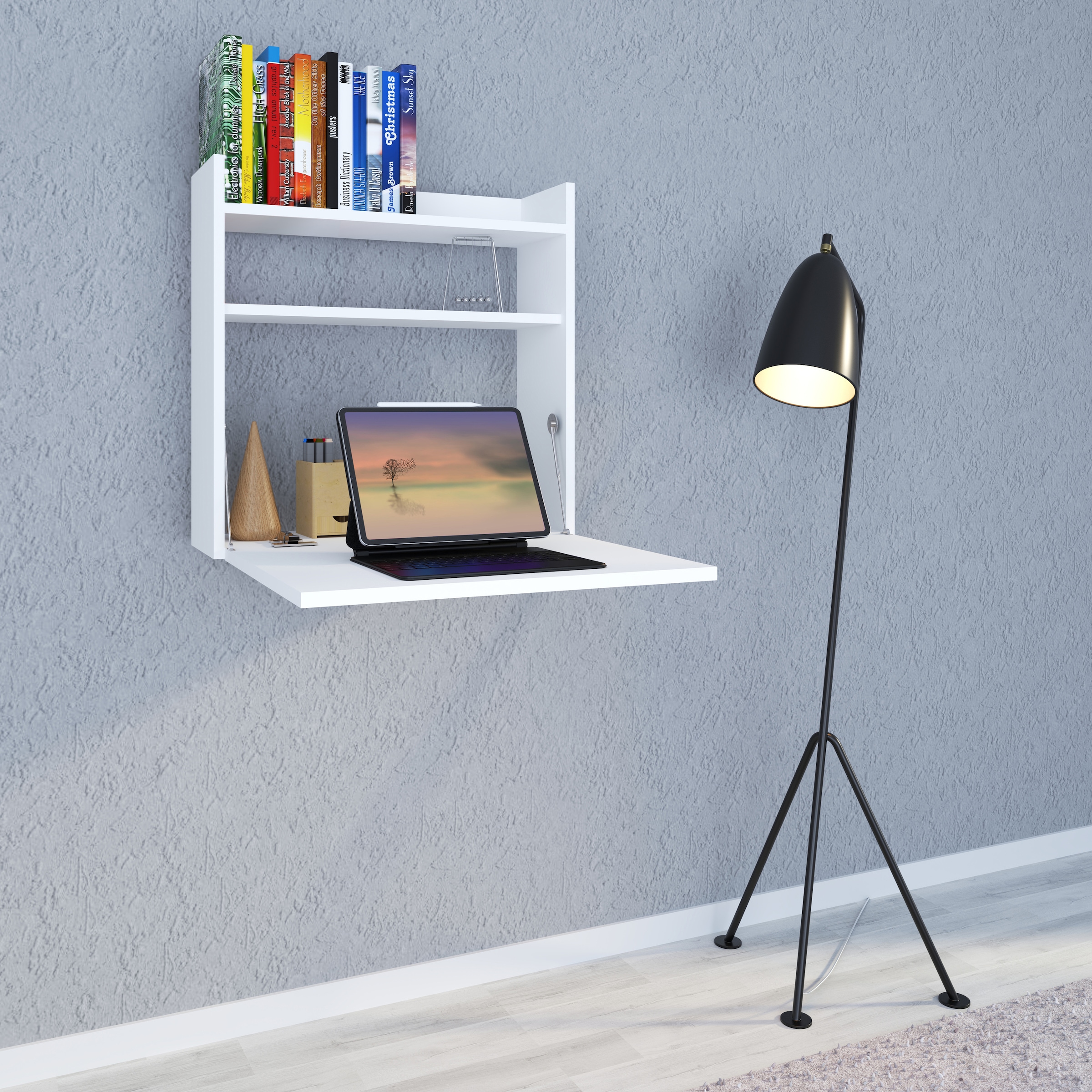 VCM Schreibtisch »VCM Holz Hänge Klapp Schreibtisch Wandschreibtisch Computertisch Ablage Dralis«, (Dralis)