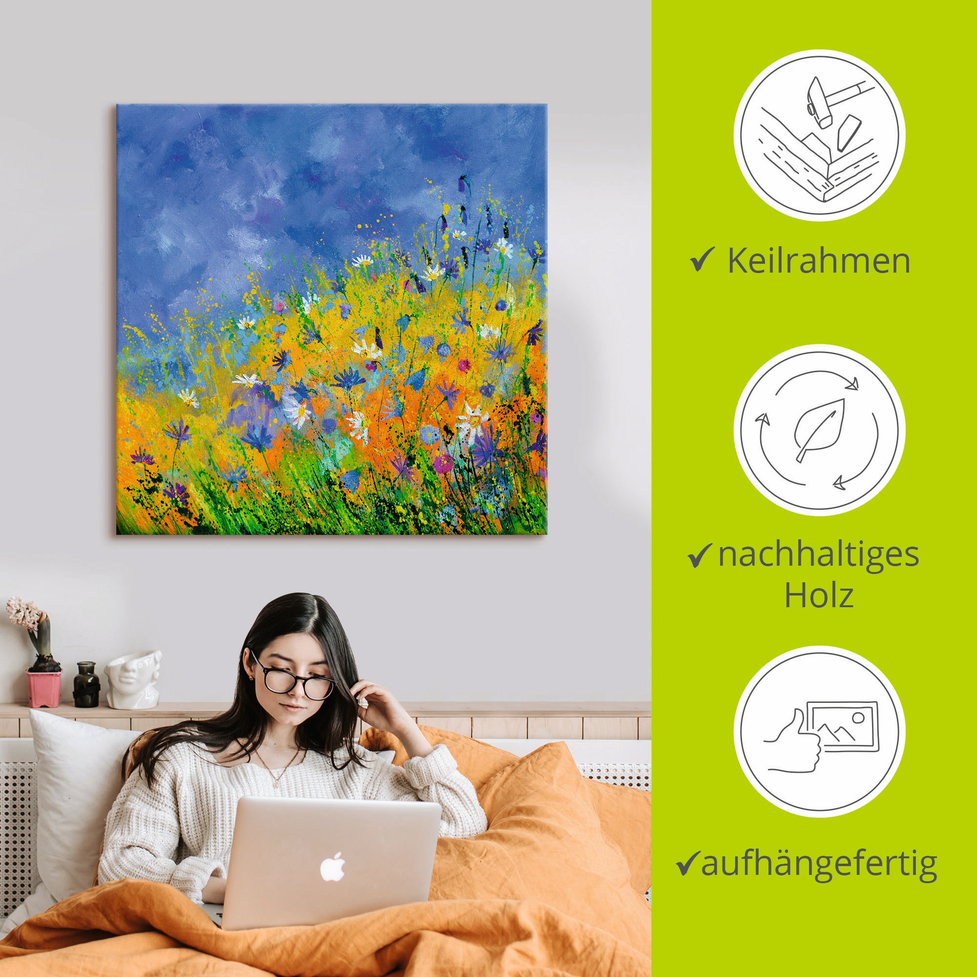 Artland Wandbild »Wildblumen«, Blumenwiese, (1 St.), als Leinwandbild, Wandaufkleber in verschied. Größen