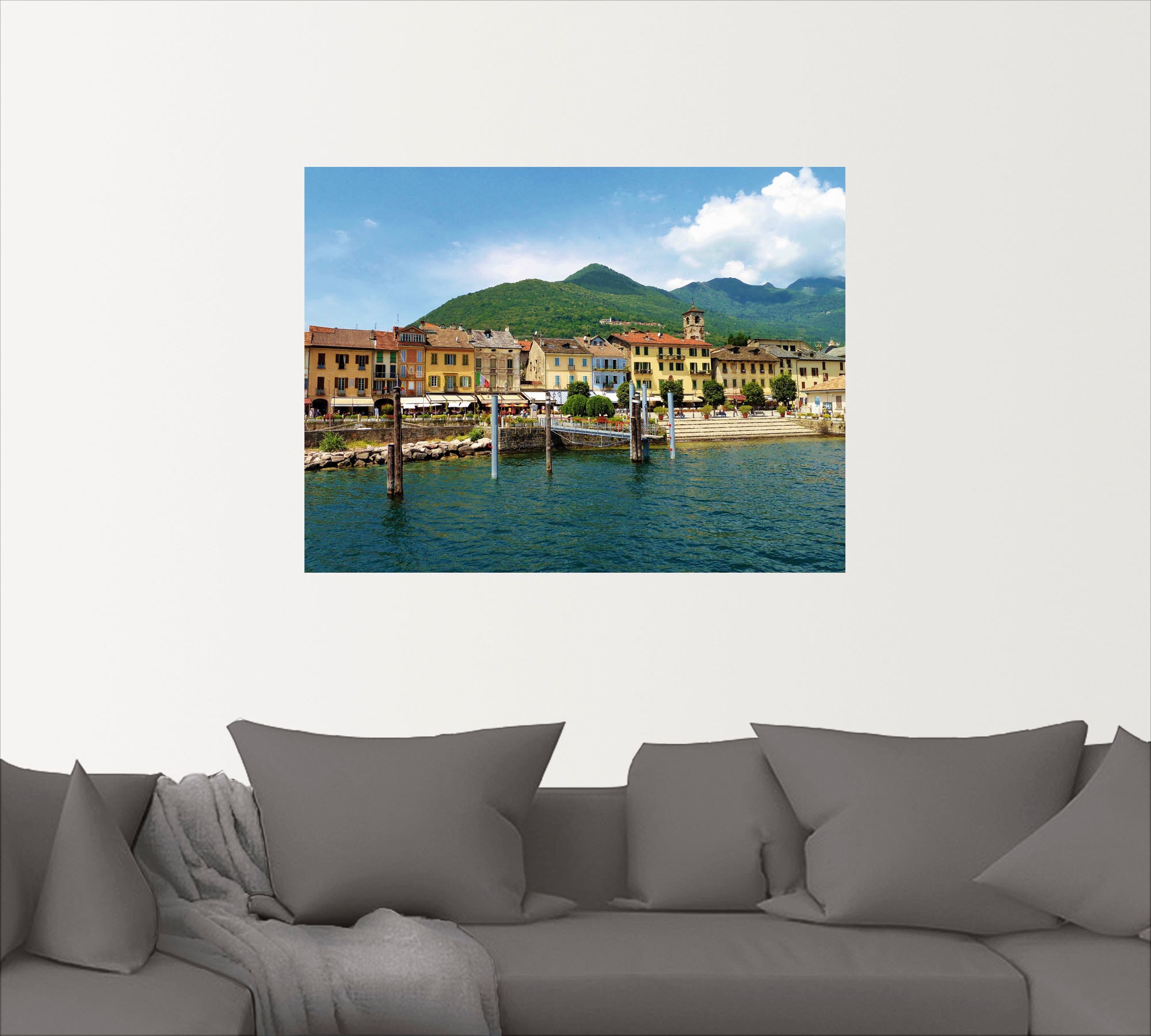 Artland Wandbild »Cannobio am Lago Maggiore«, Gewässer, (1 St.), als Leinwandbild, Wandaufkleber oder Poster in versch. Größen