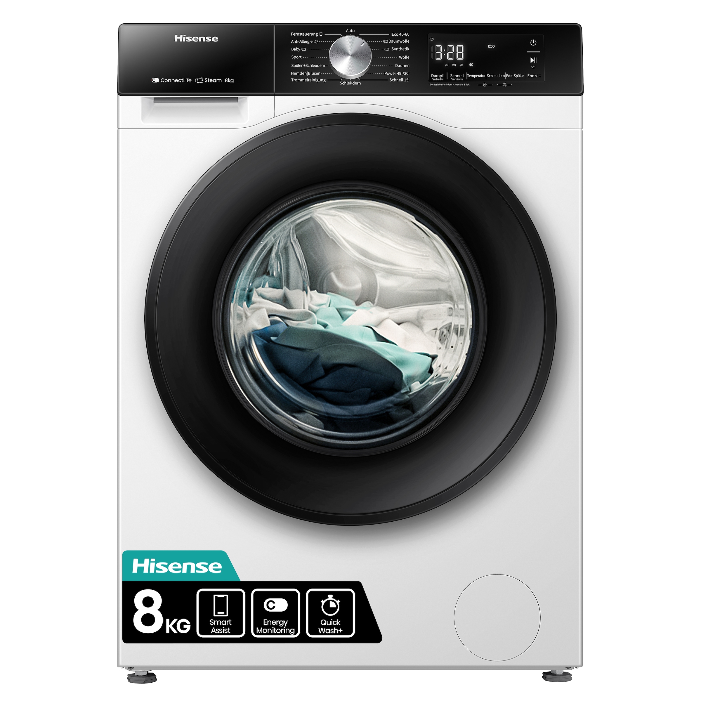 Hisense Waschmaschine »WF3S8043BW3«, 8 kg, 1400 U/min, Wifi-ConnectLife