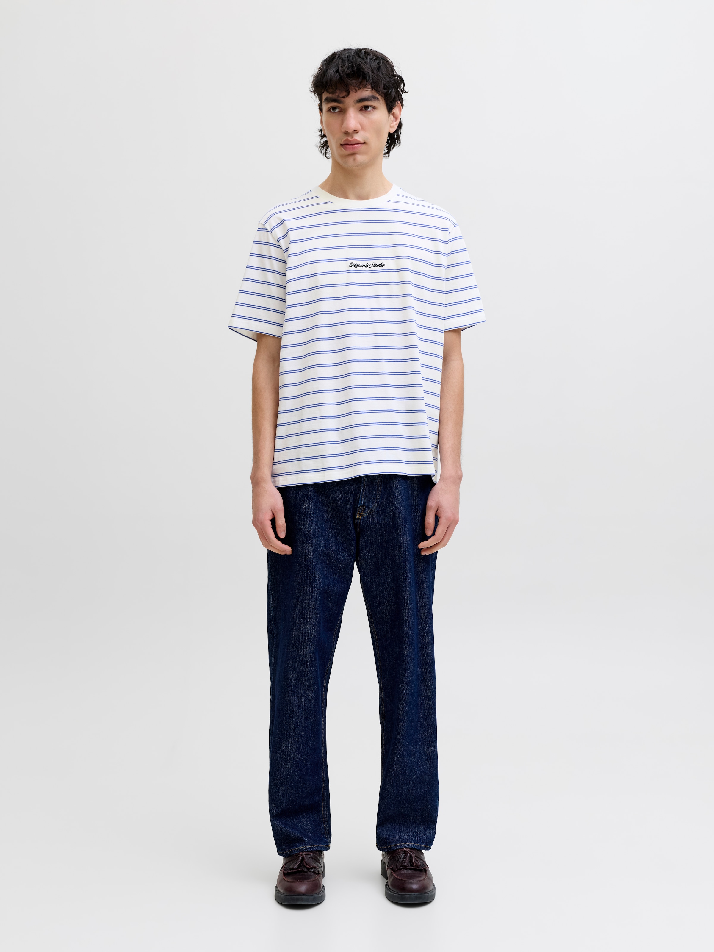 Jack & Jones T-Shirt »JORNORREBRO STRIPE TEE SS CN LN« Baumwolle, relaxed fit