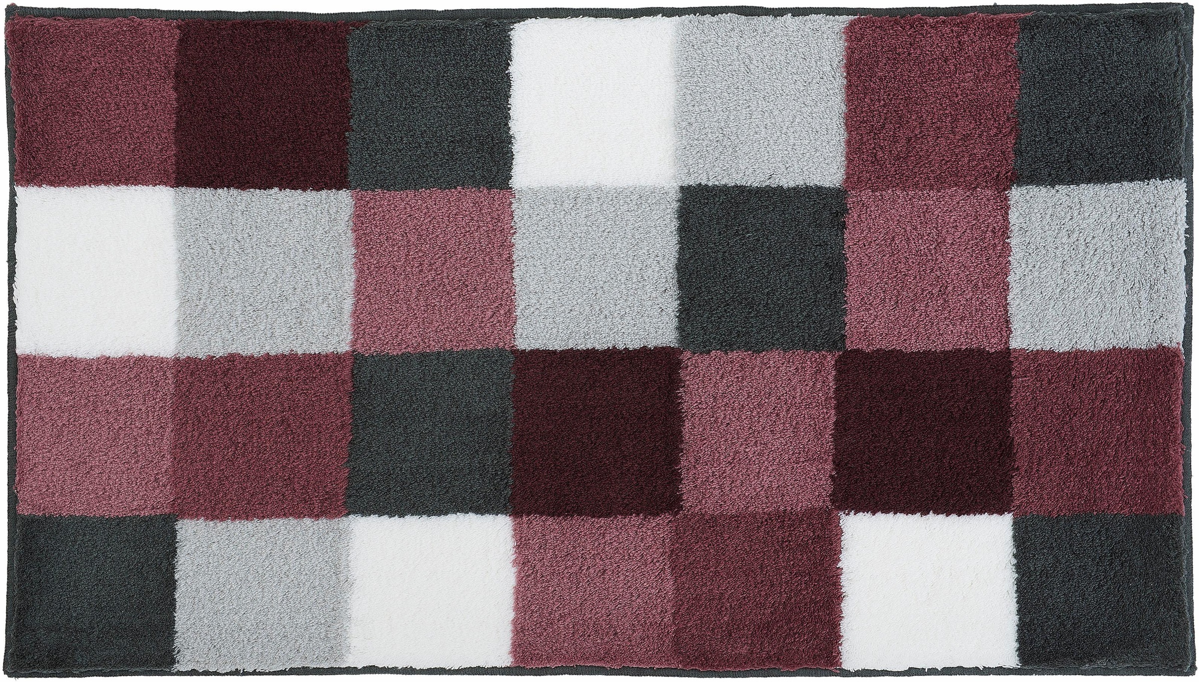 Kleine Wolke Badematte »Caro«, rutschhemmend beschichtet, fußbodenheizungsgeeignet, Badteppich, modernes Karo-Muster, Pastell-Farben, waschbar