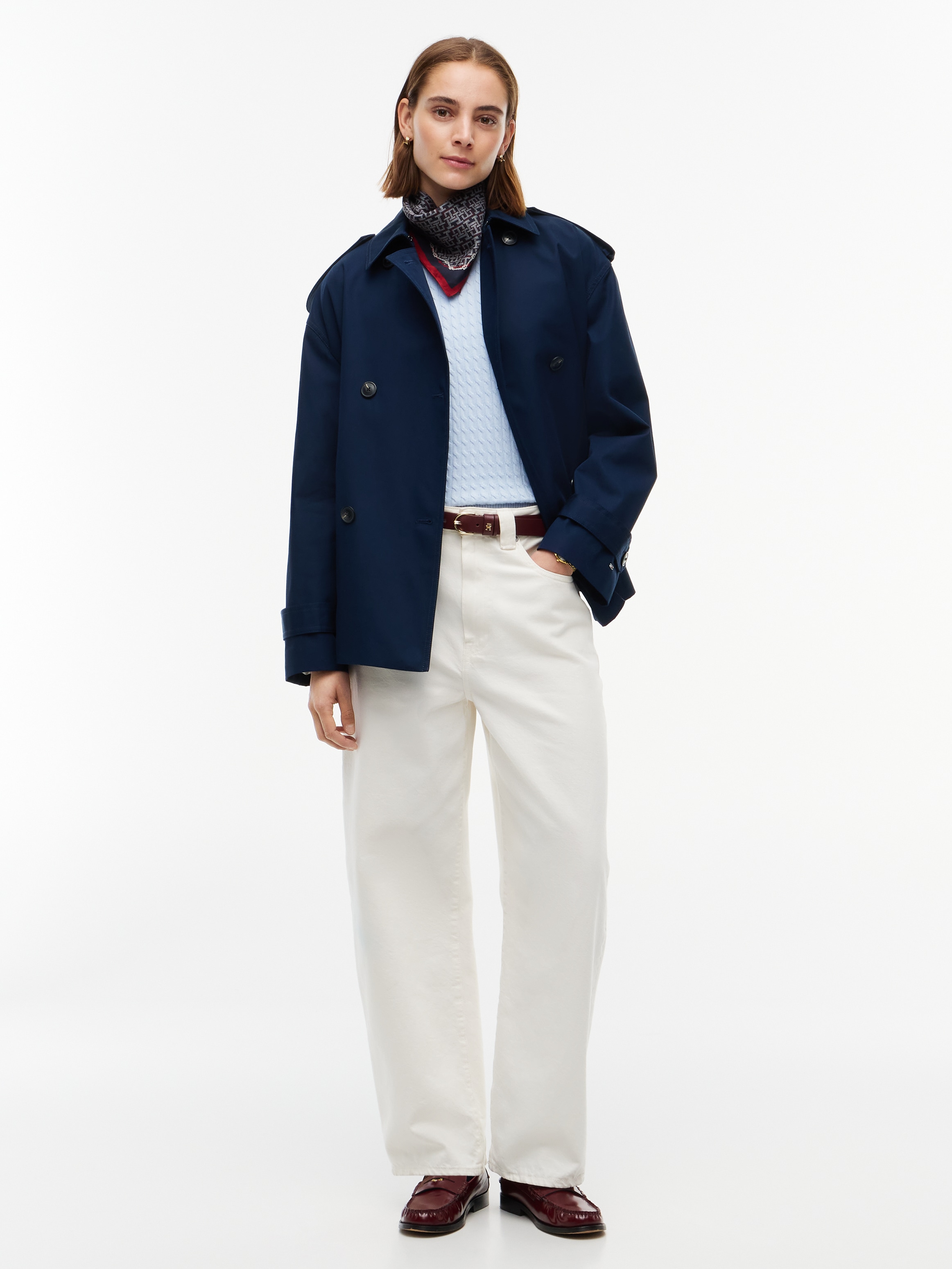 Tommy Hilfiger Kurzjacke »COTTON SHORT TRENCH« Baumwolle, Trenchcoat Style